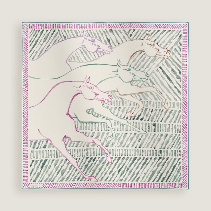 Au Triple Galop Double Face Scarf 90