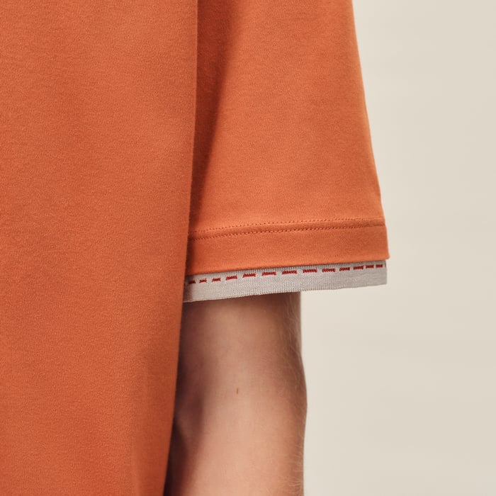 Orange Brûlé T-shirt With "Sellier" Detail