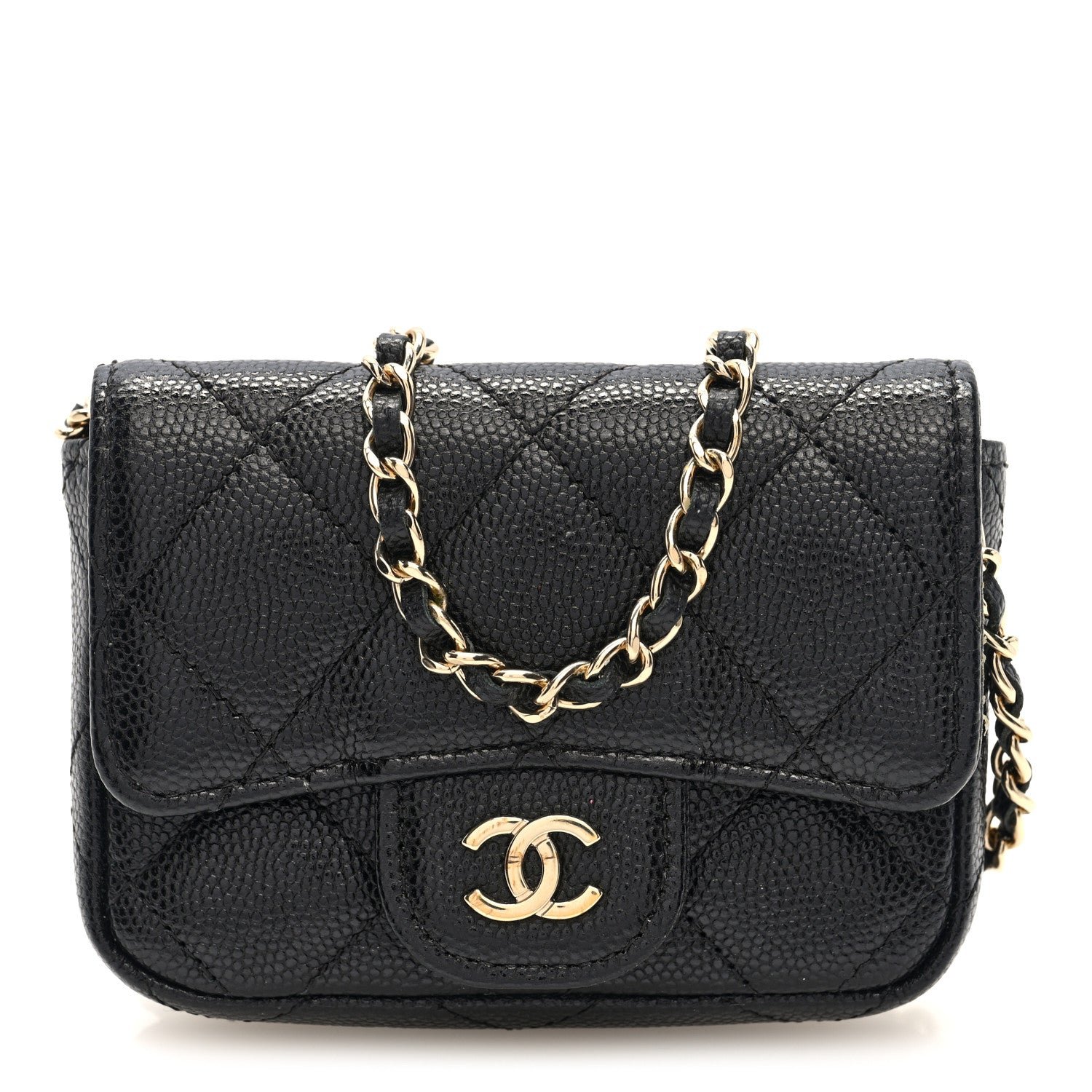 Chanel Caviar Quilted Mini Chain Belt Bag Black