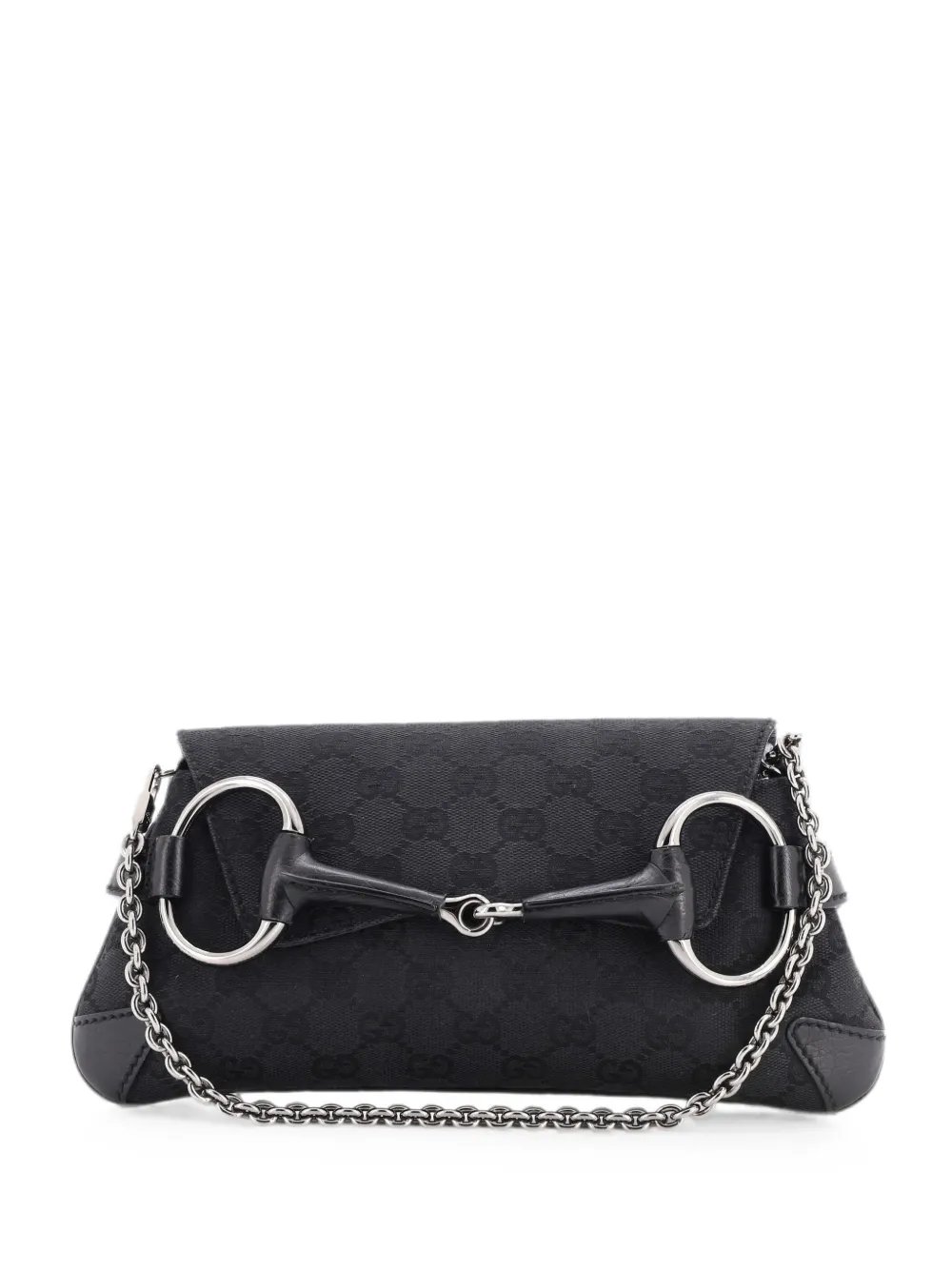 Horsebit Chain GG Canvas with Leather Medium clutch bag