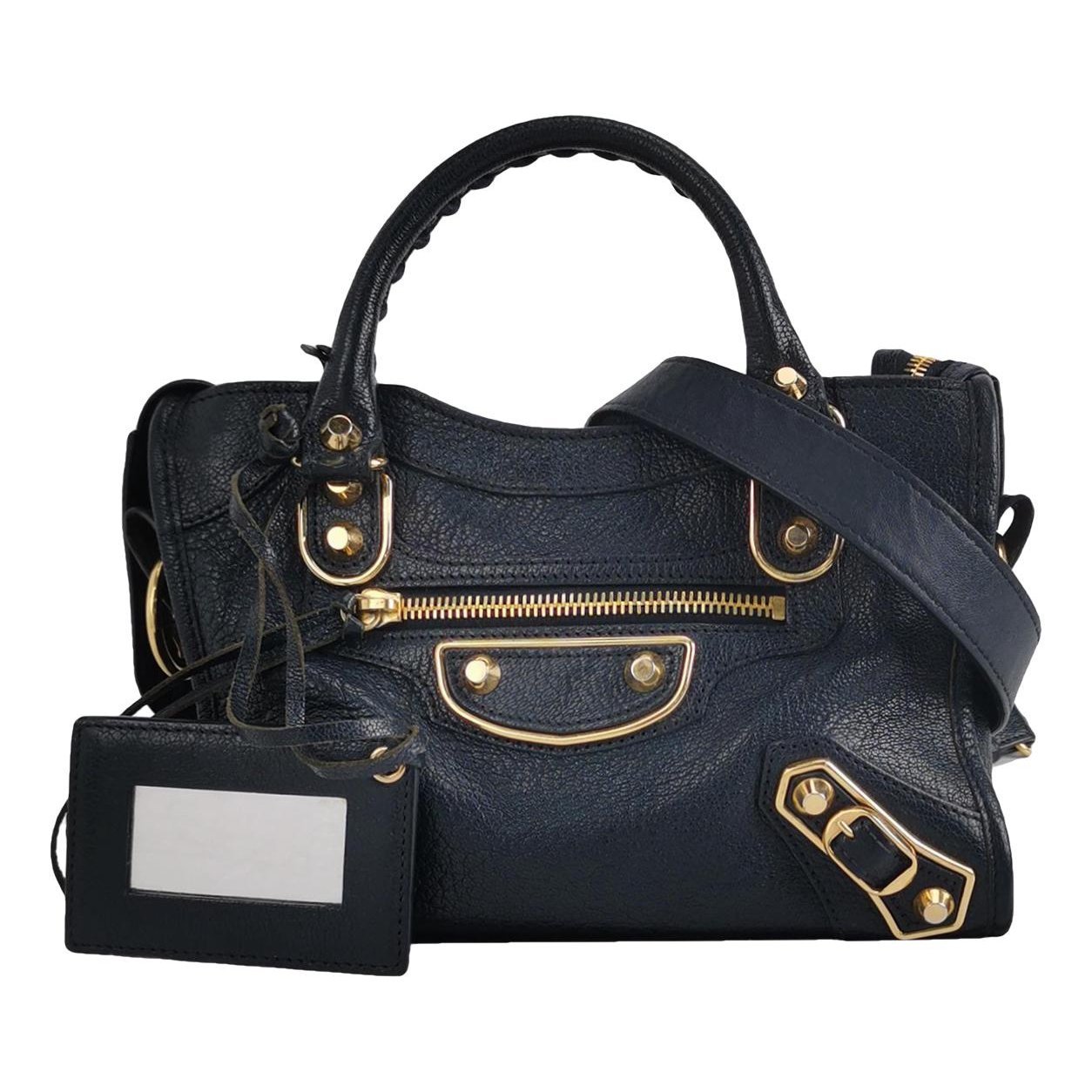 City leather handbag