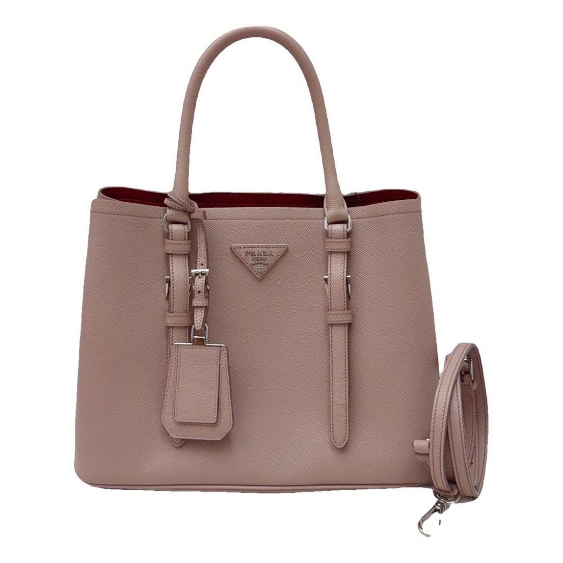Double leather handbag