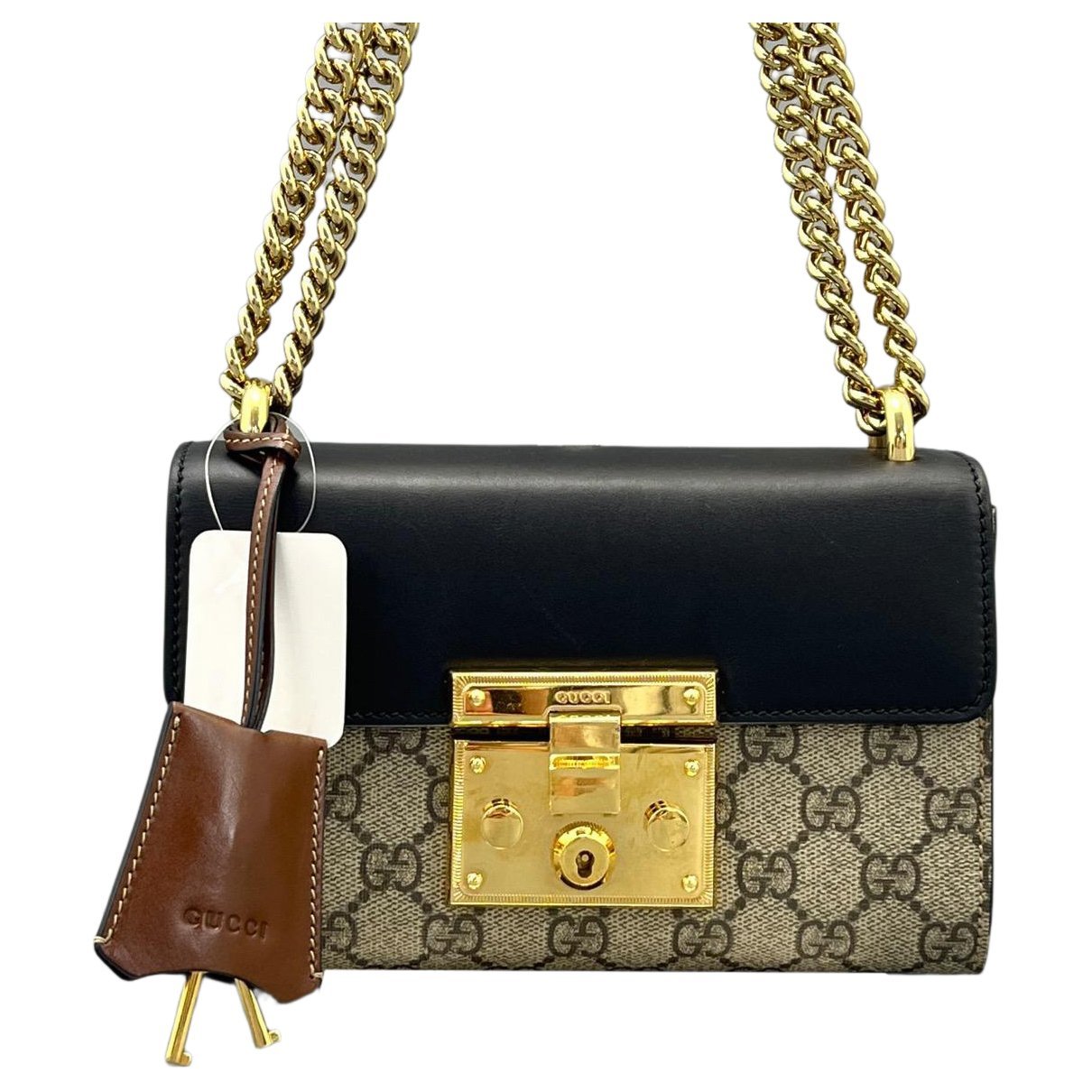 Padlock leather handbag