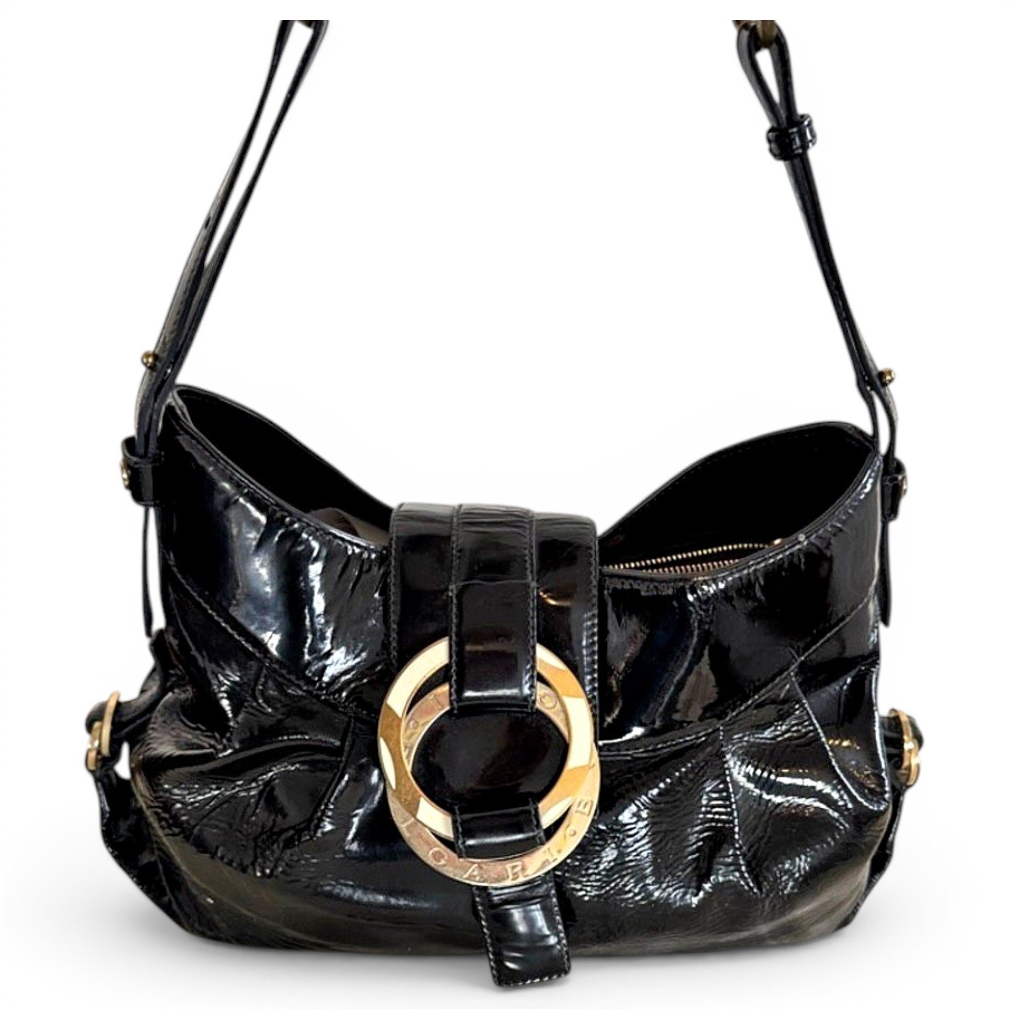 Chandra patent leather handbag