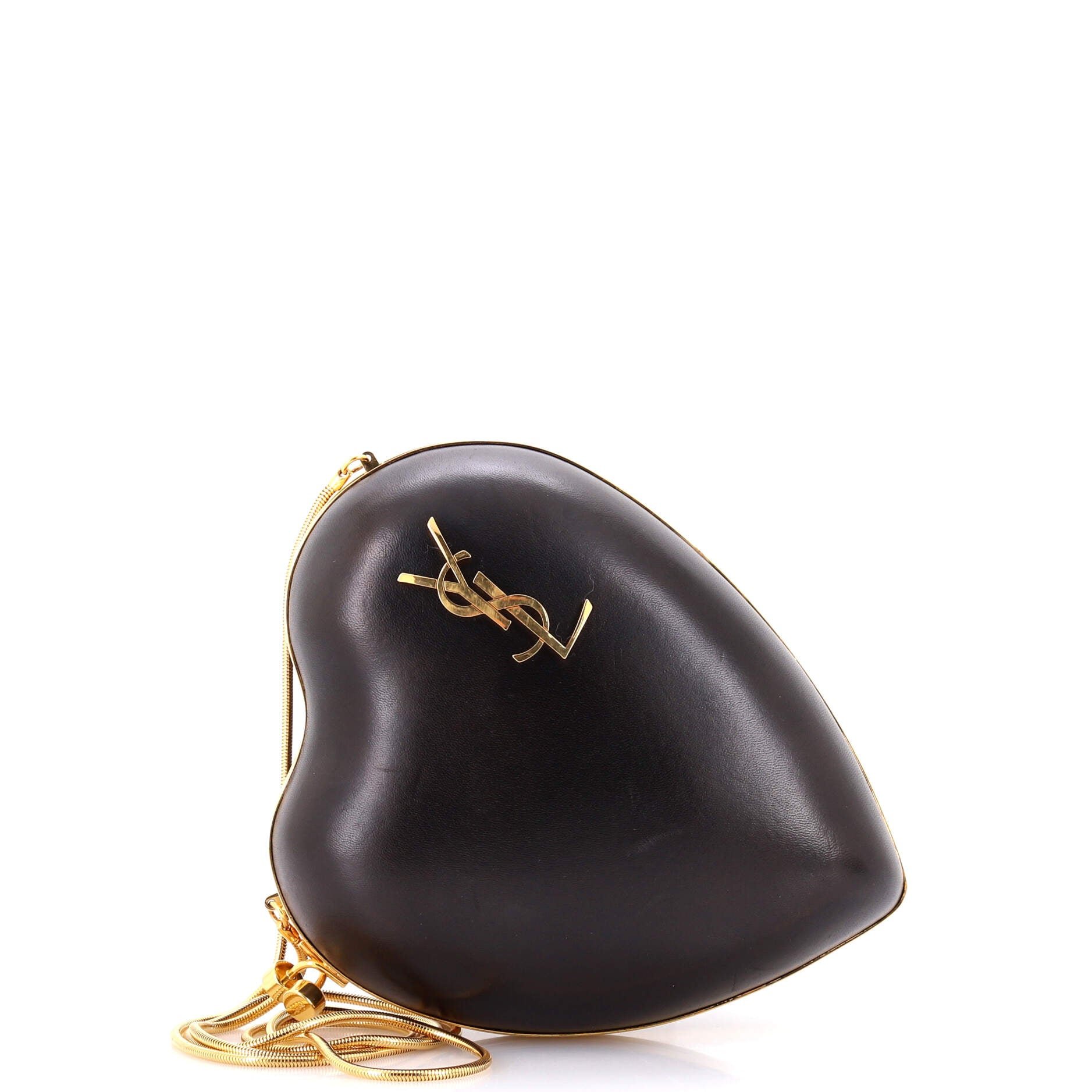 Love Heart Chain Box Clutch Leather Small