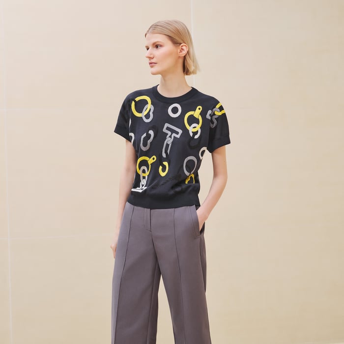 Bleu Noir "Effet Kaleidoscope" Short-sleeve Sweater