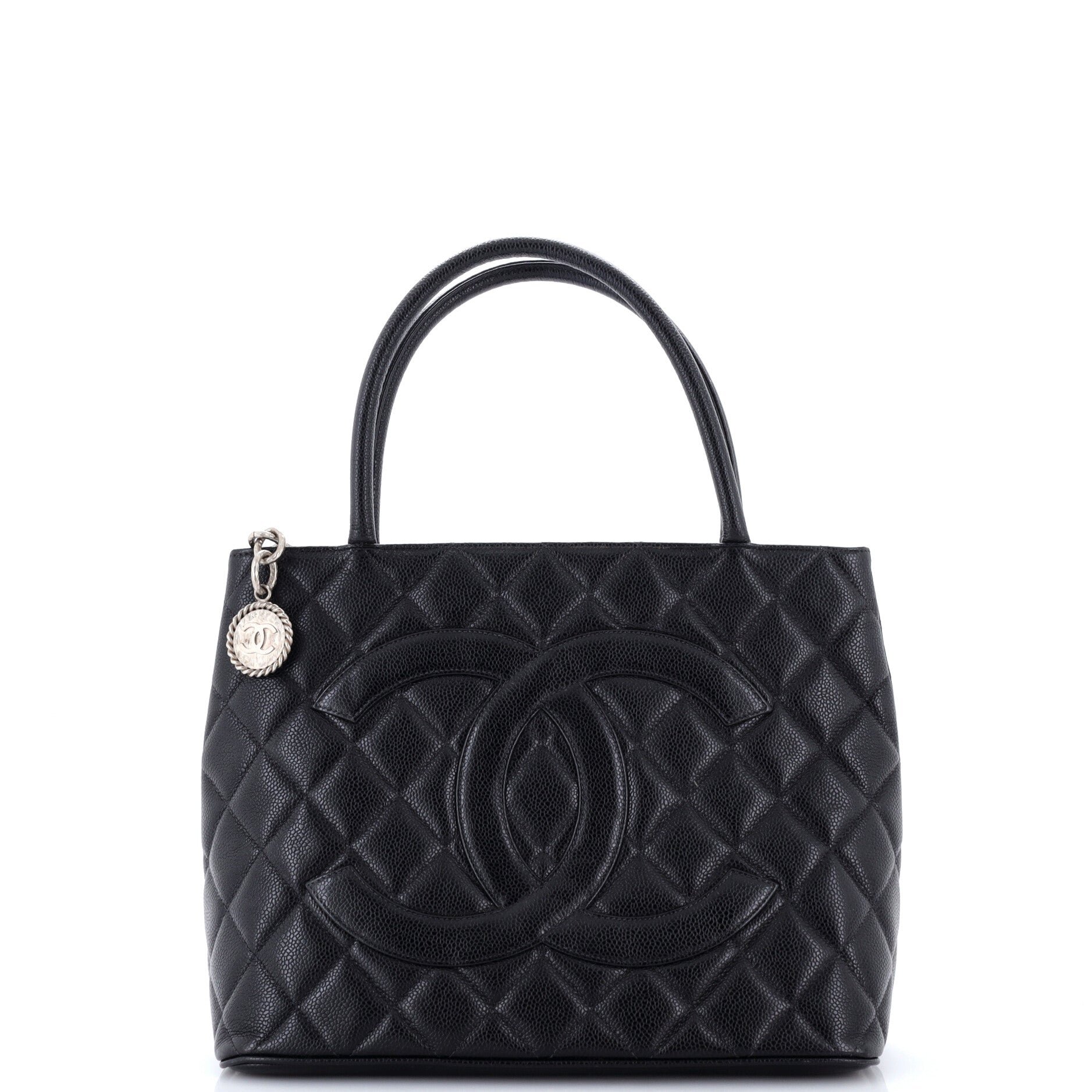 Medallion Tote Quilted Caviar