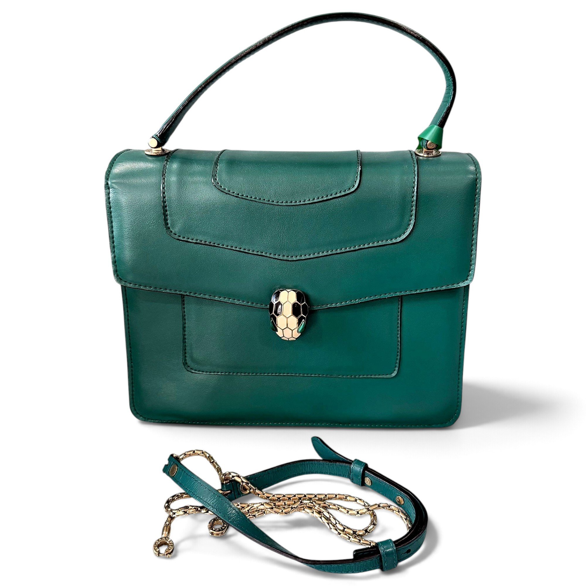 Serpenti leather handbag