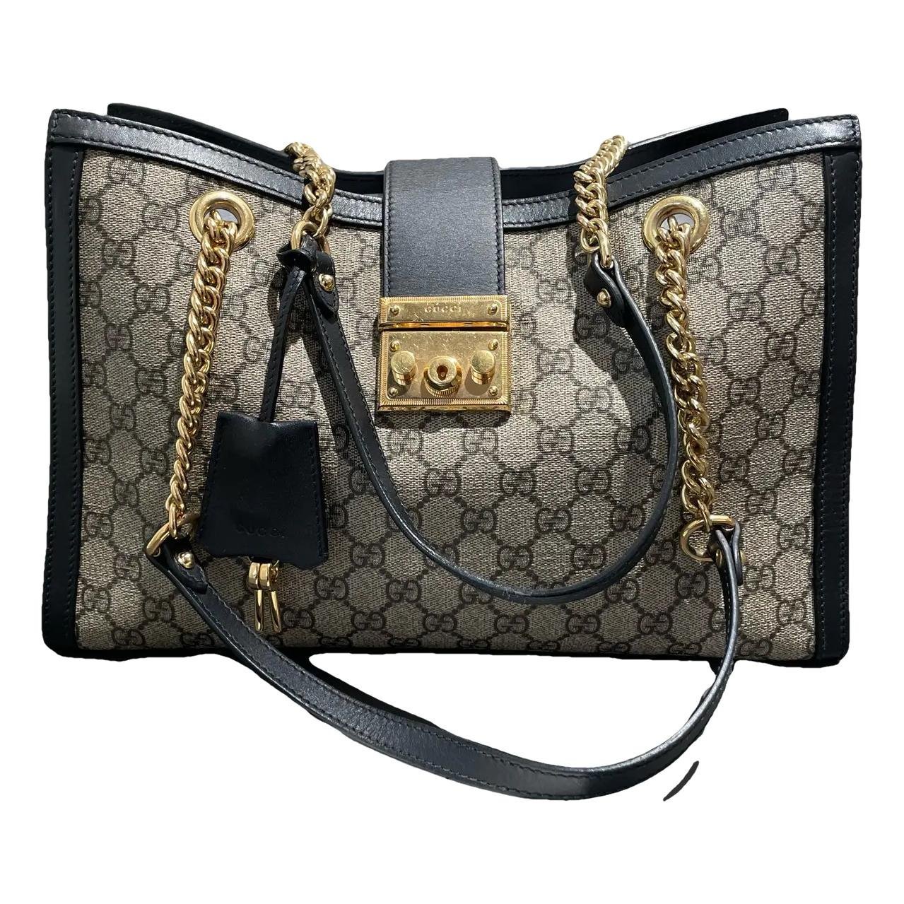 Padlock leather handbag