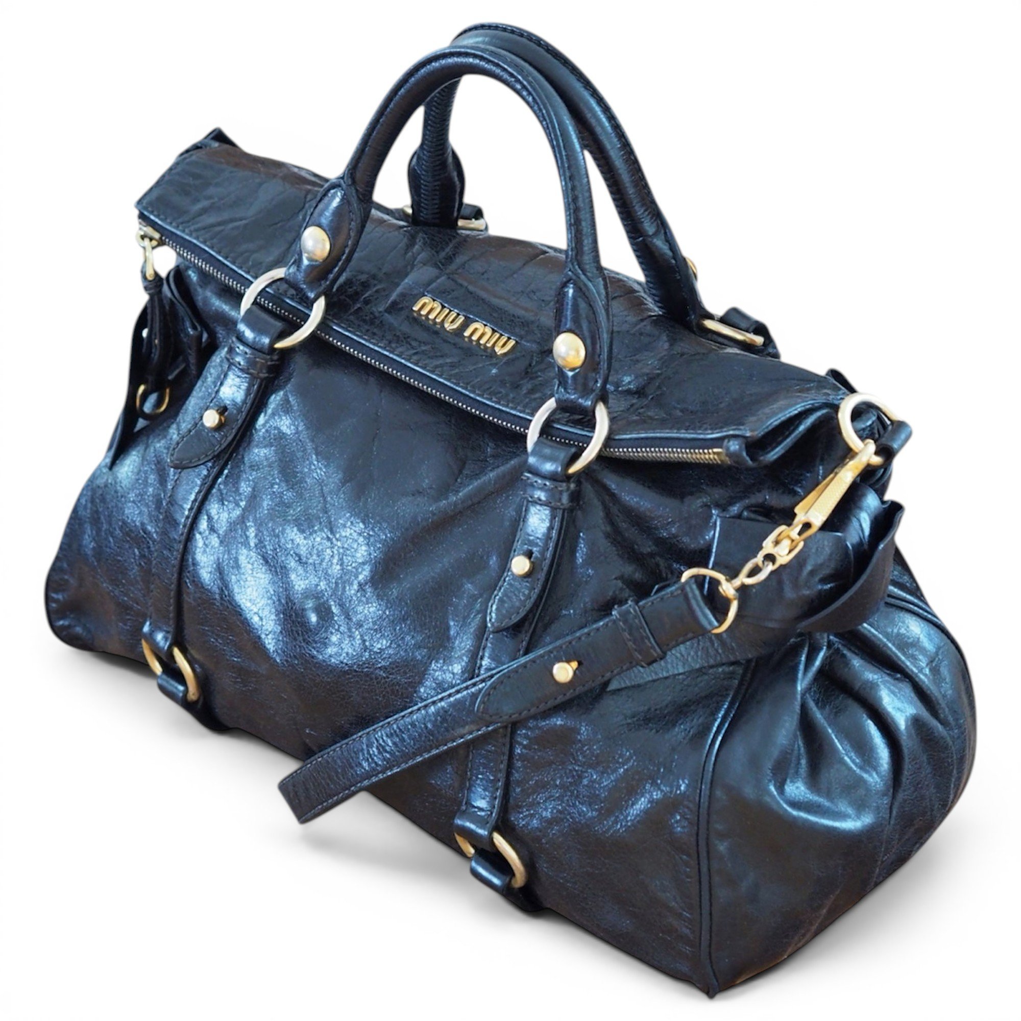 Bow bag leather handbag