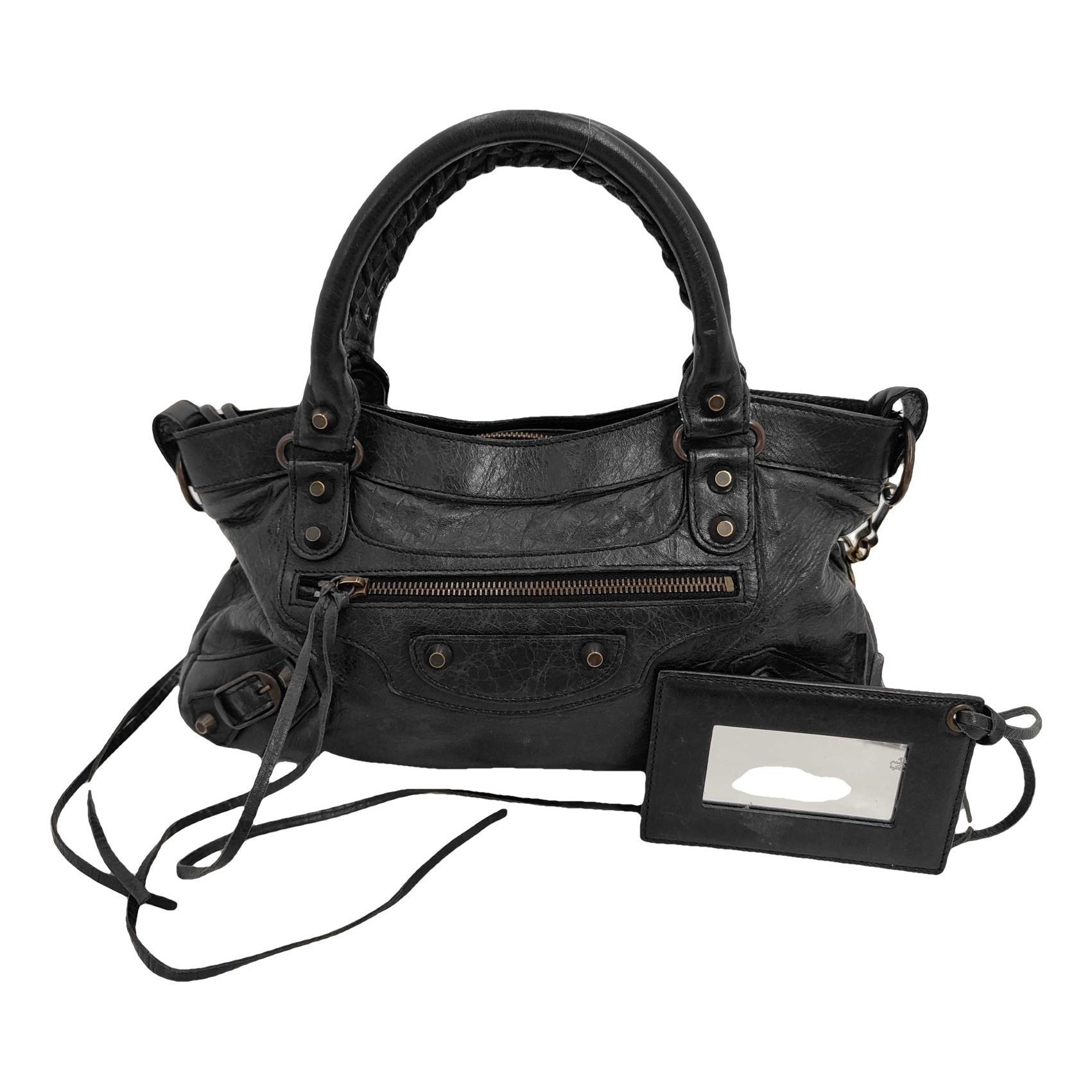 City leather handbag