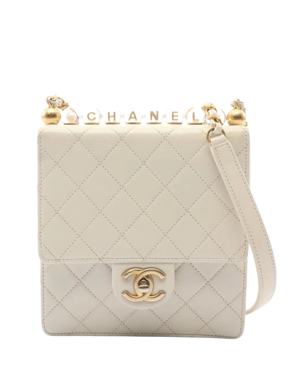 2020-2021 Flap bead-embellished mini bag