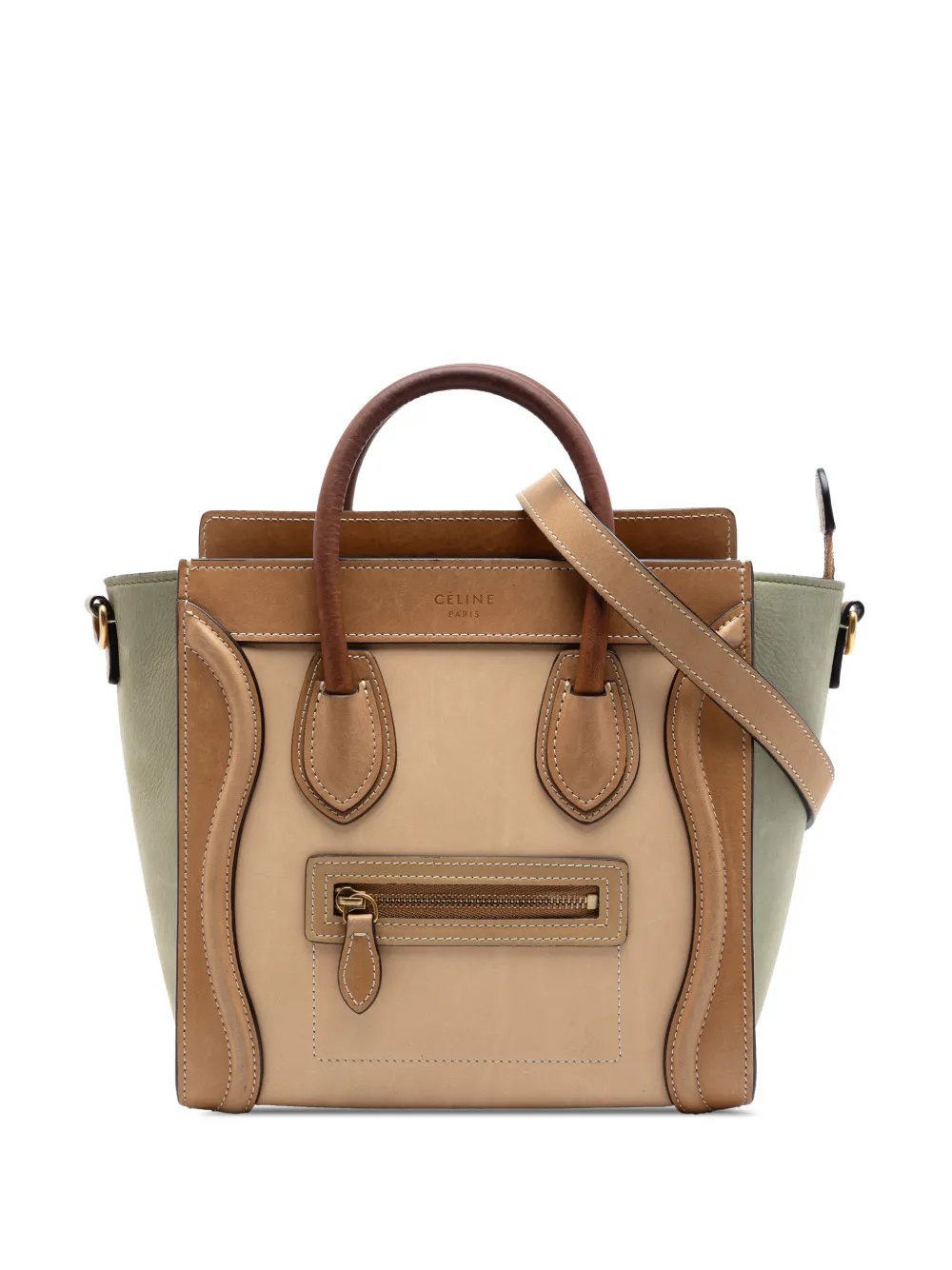 2016 Nano Tricolor Leather Luggage Tote satchel