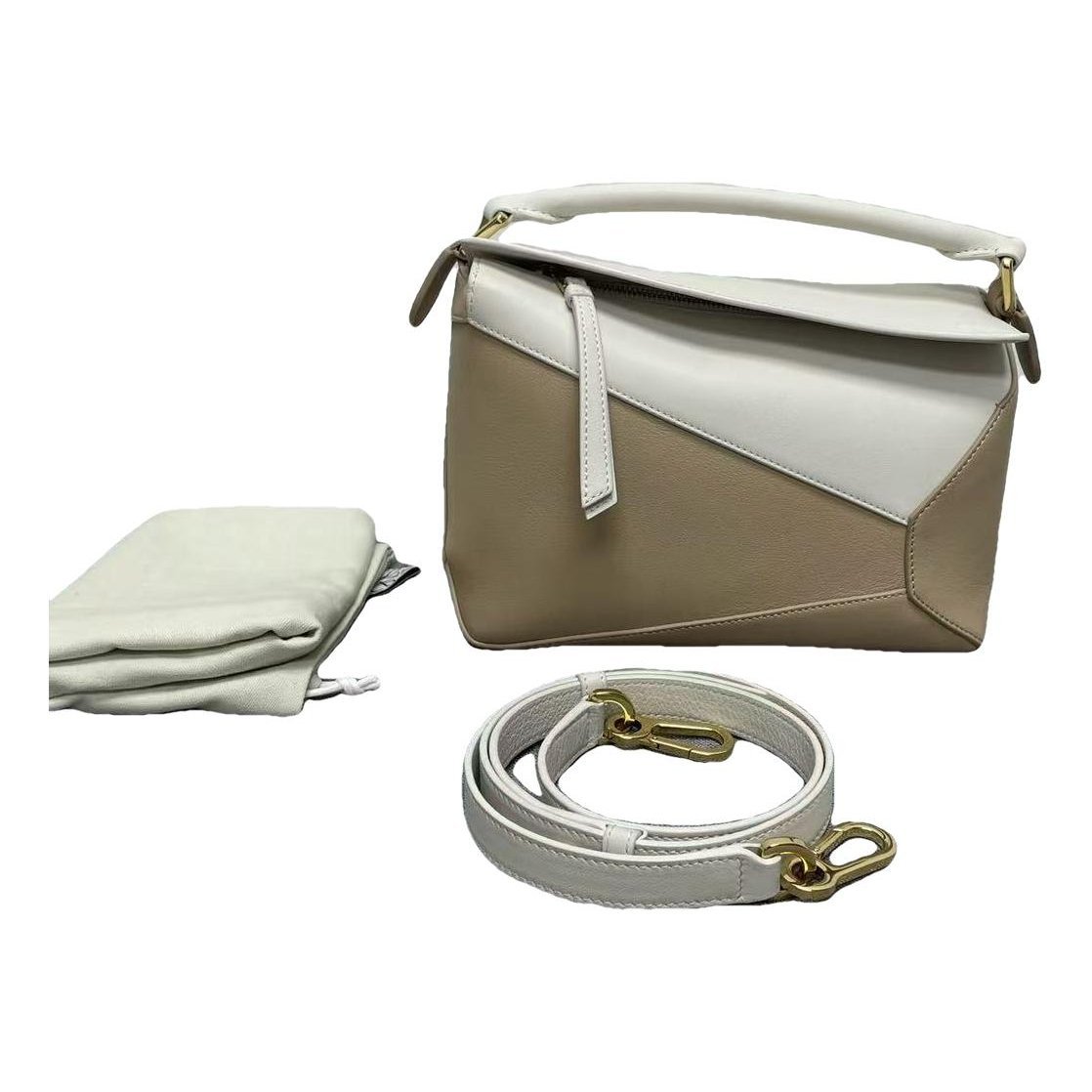 Puzzle leather crossbody bag