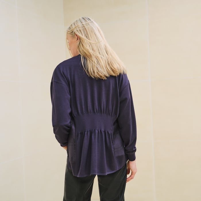 Violet Améthyste "En Desordre Finesse" Long-sleeve Twillaine Cardigan