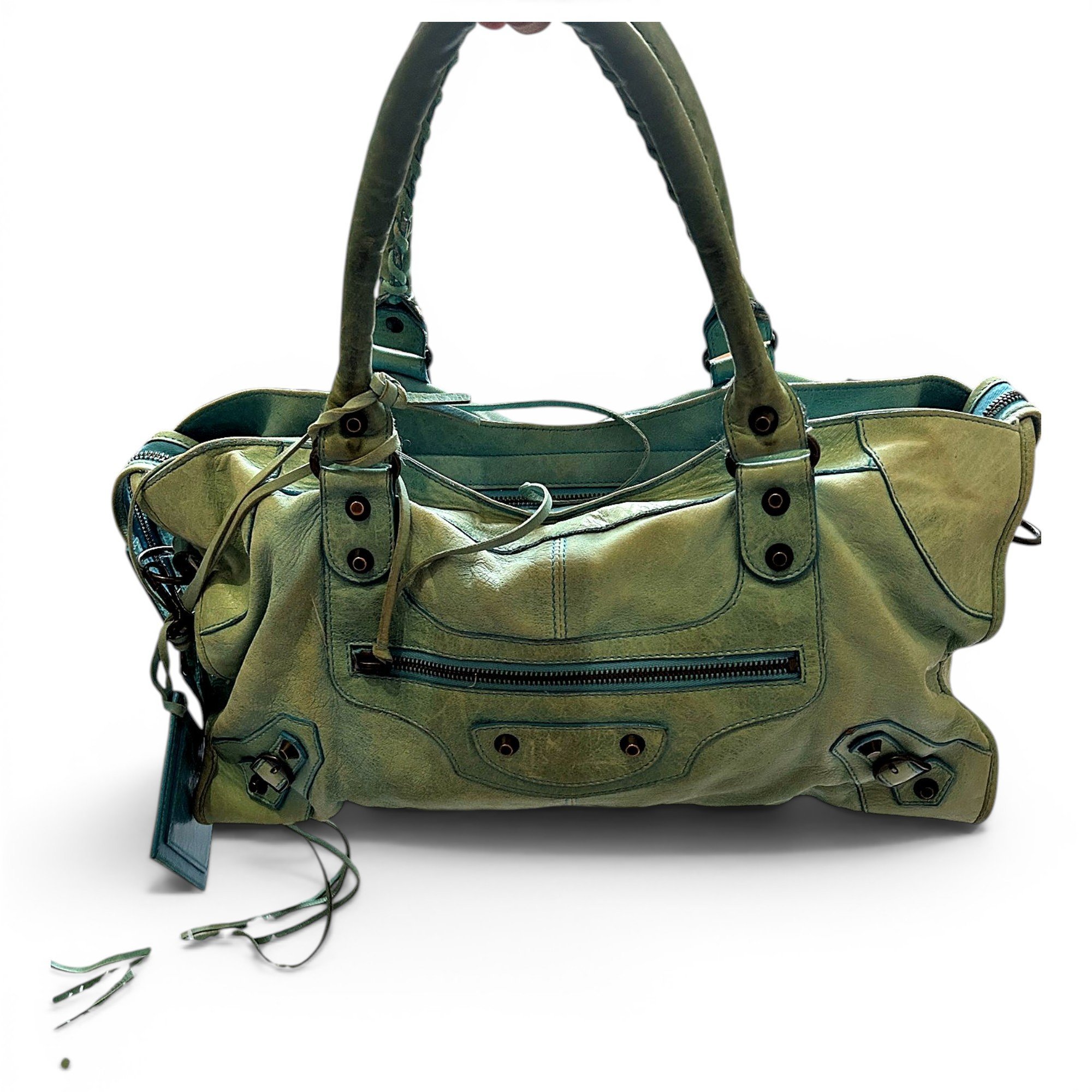 City leather handbag