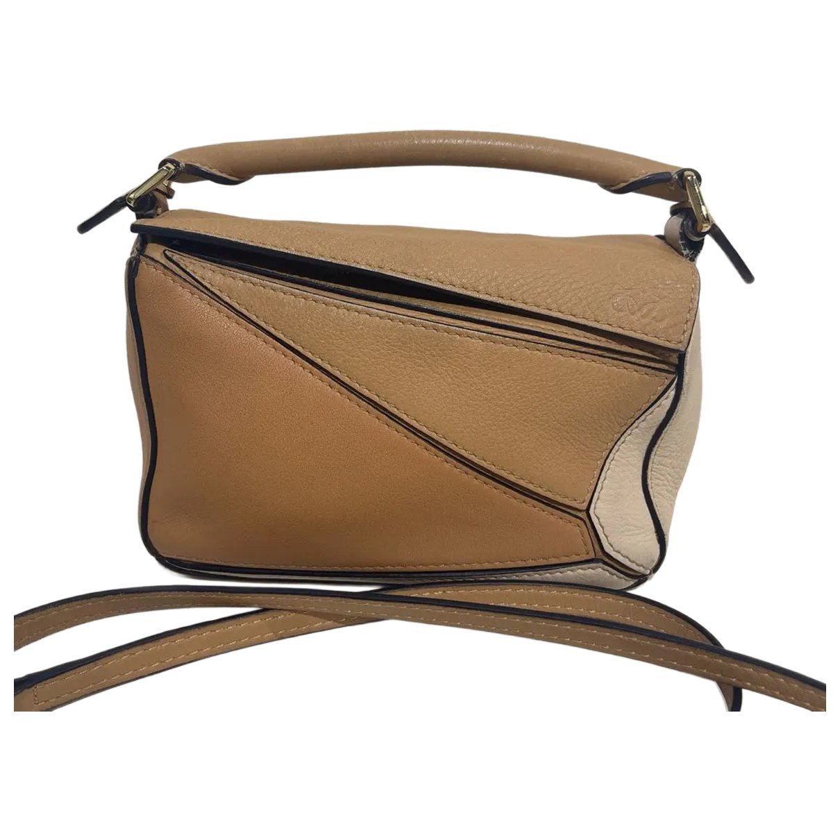 Puzzle leather crossbody bag