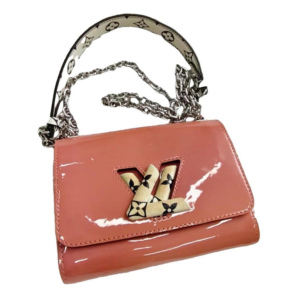 Twist patent leather handbag