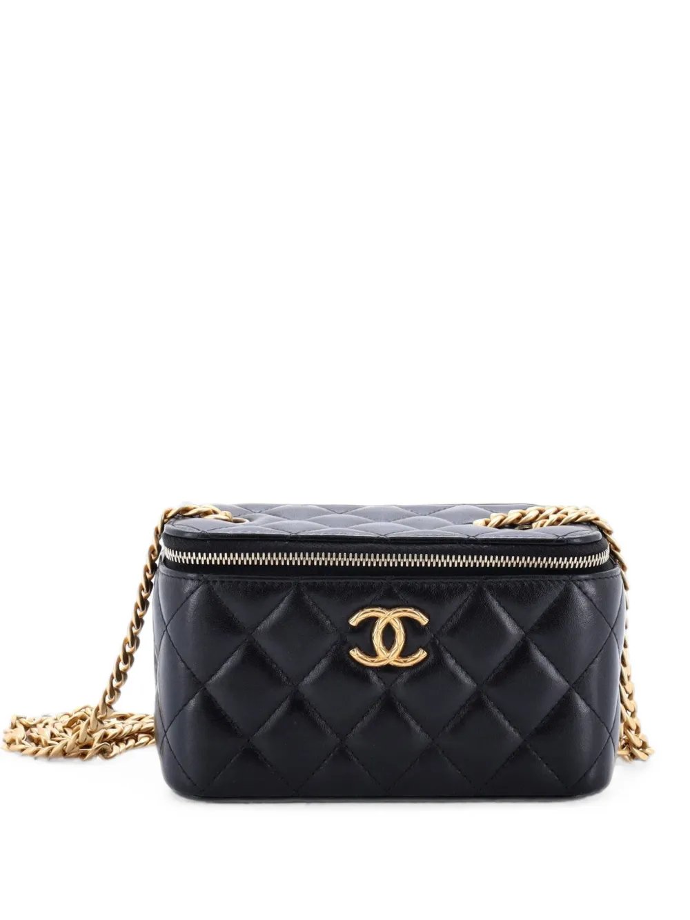 All Slide Long Vanity Case with Chain Quilted Lambskin Small crossbody bag
