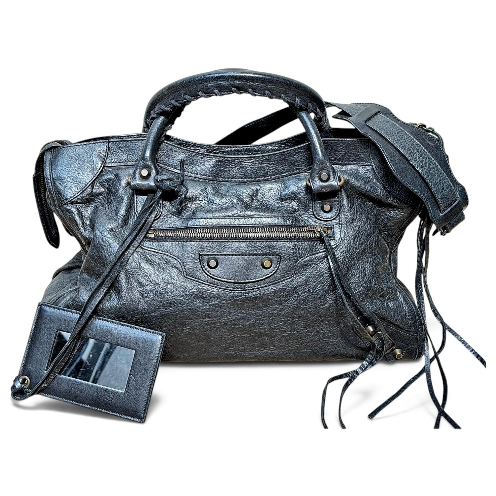 City leather handbag