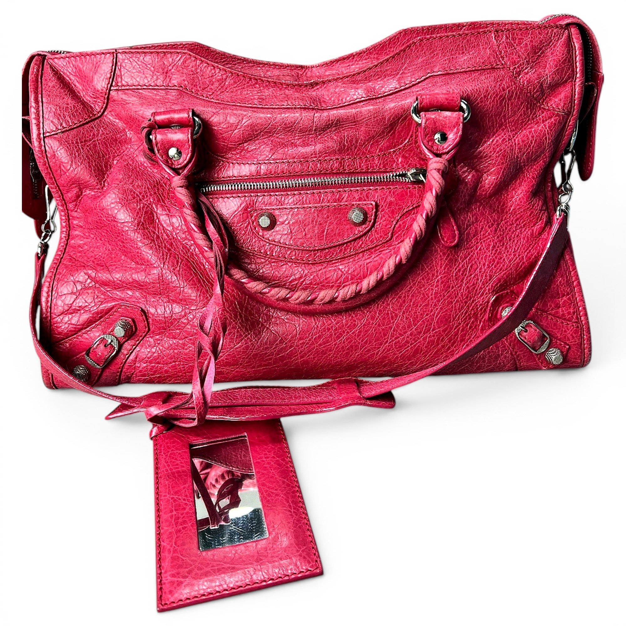 City leather handbag
