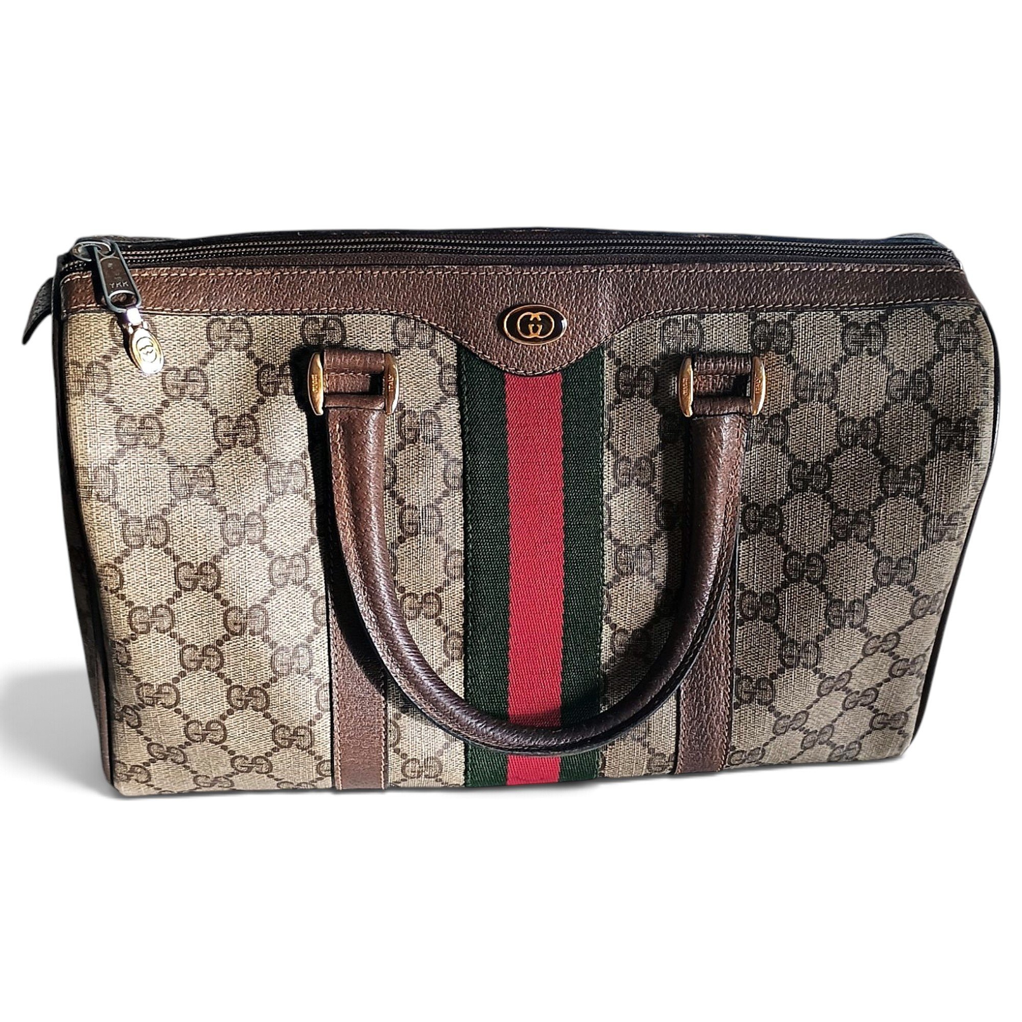 Boston leather bowling bag