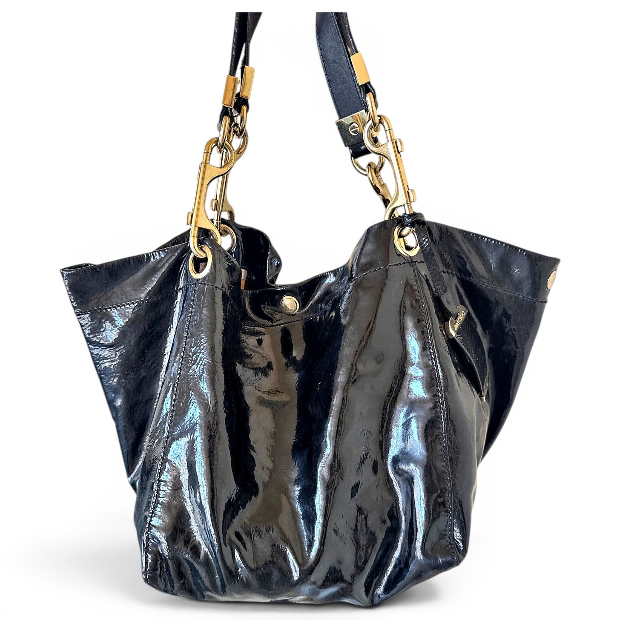 Patent leather handbag