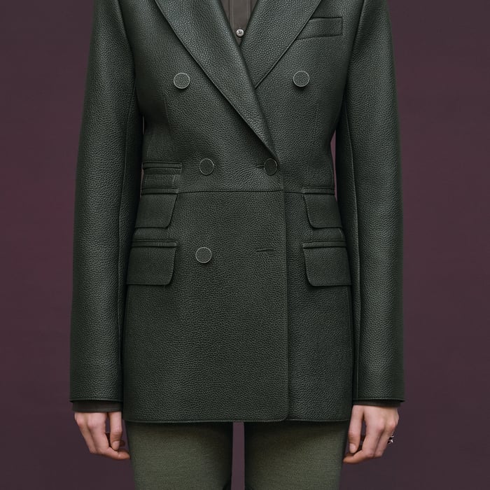 Vert Anglais Wrap Leather Suit Jacket