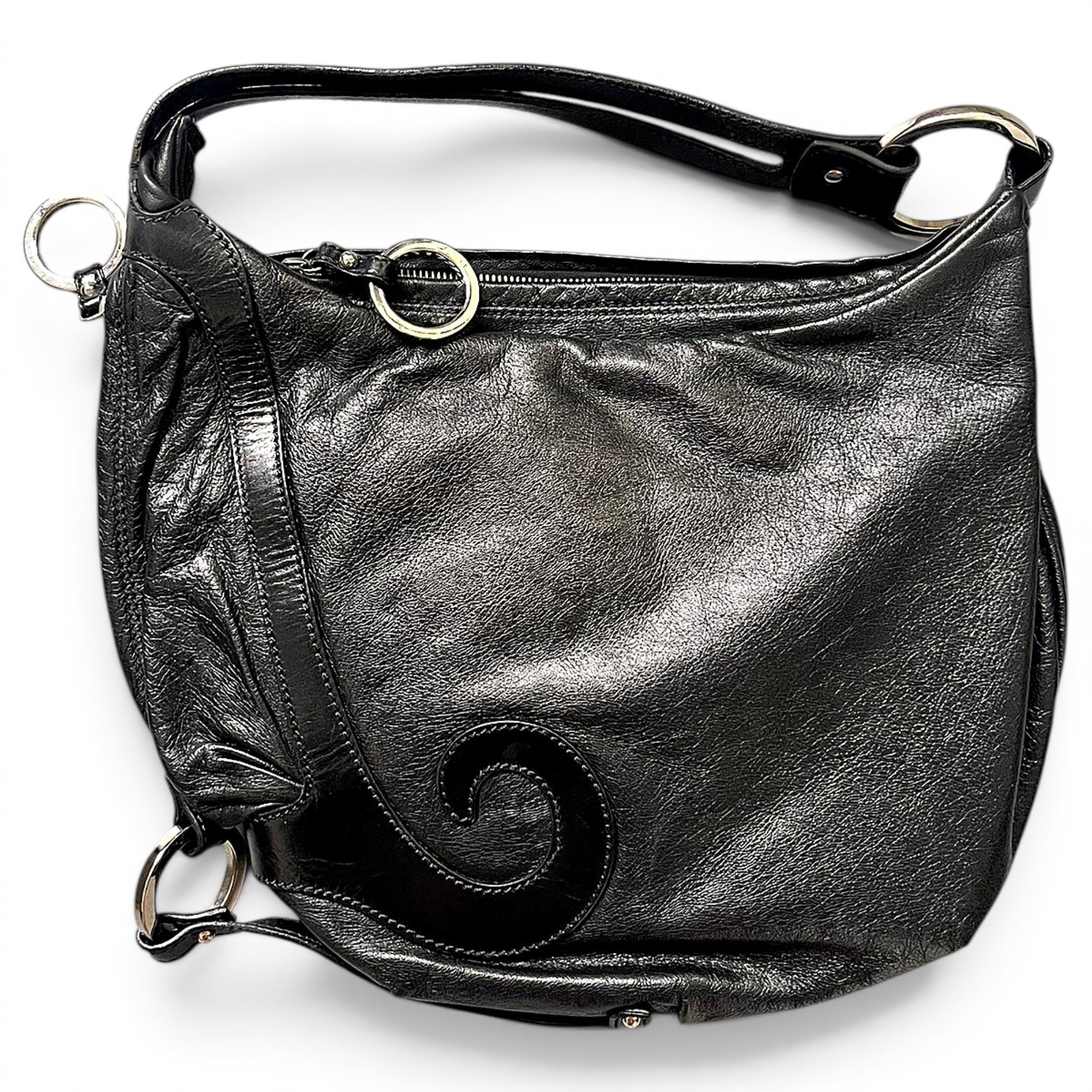 Oyster leather handbag