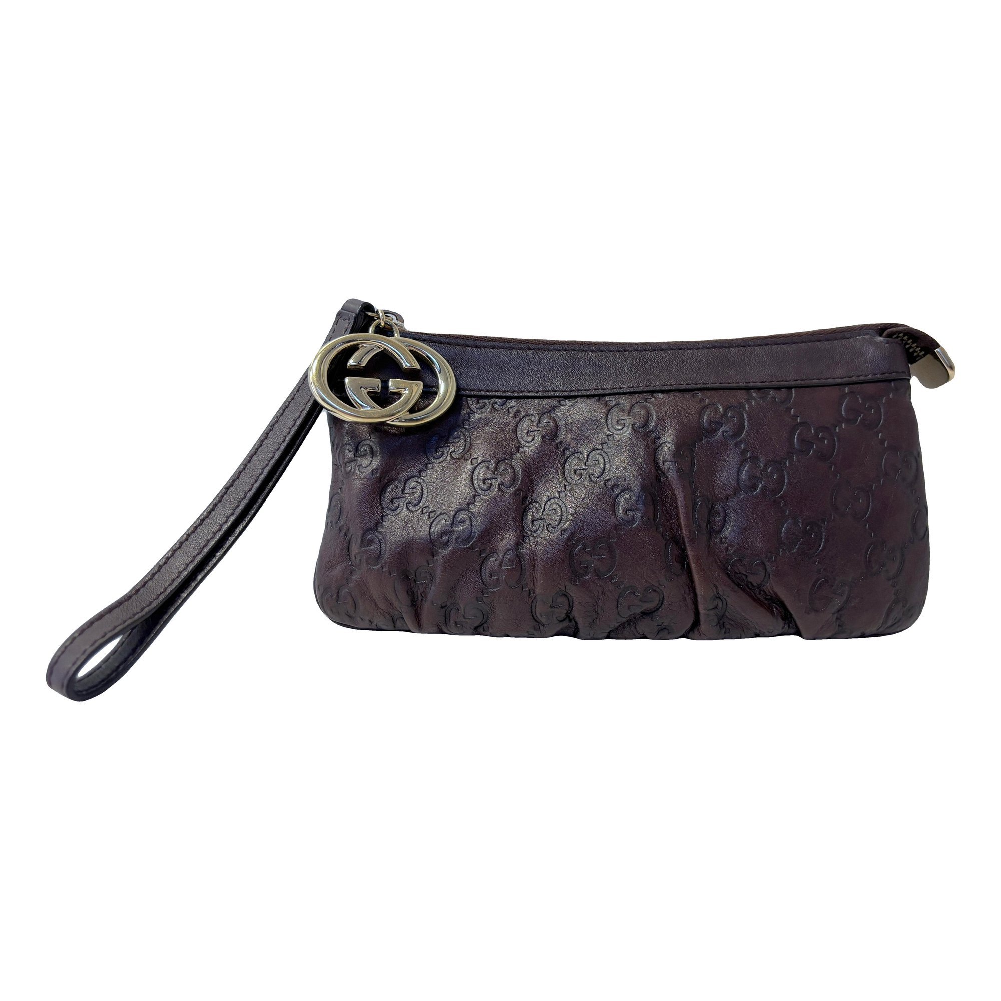 Leather clutch bag