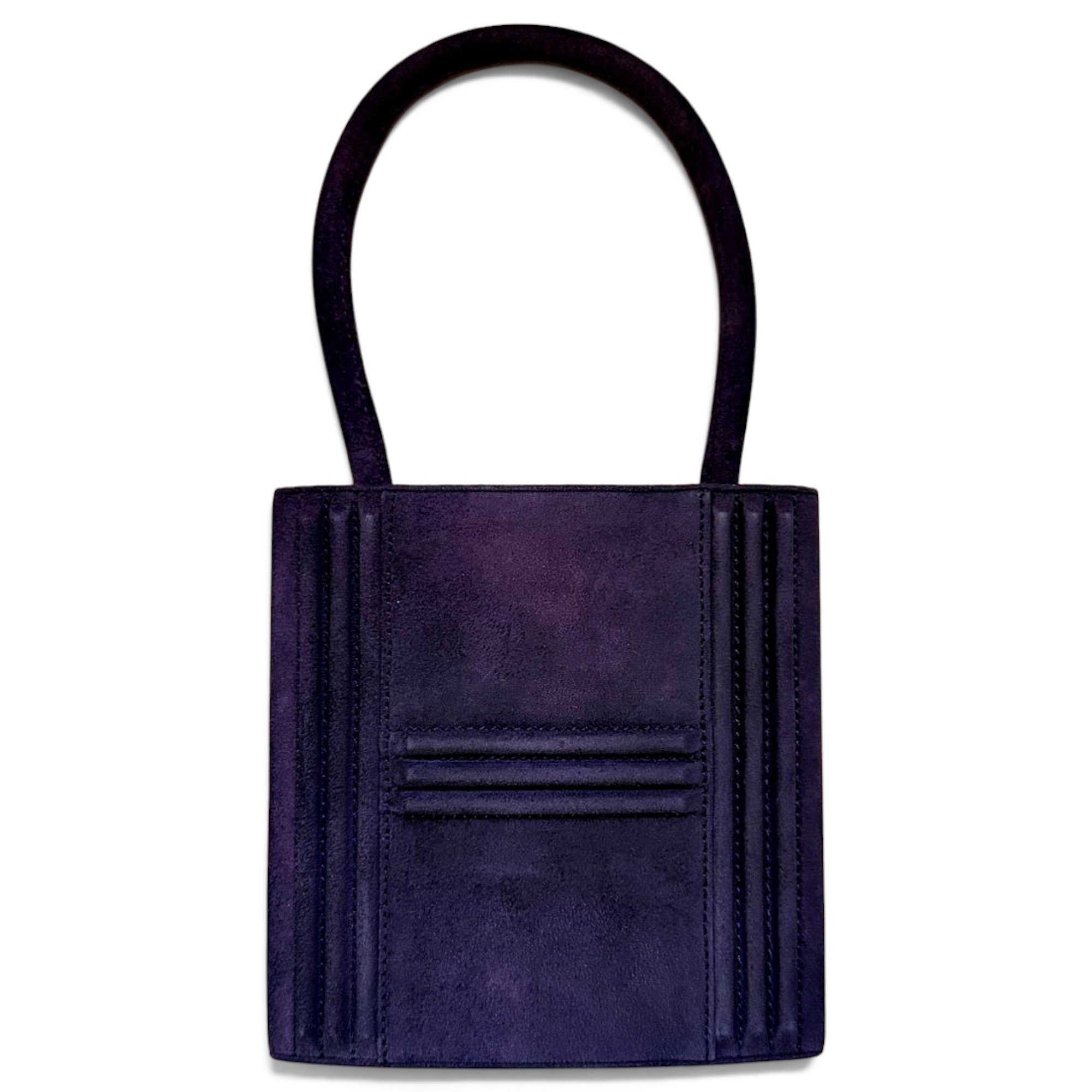 Hermes Kelly Handbag Violet Velvet Leater 1993