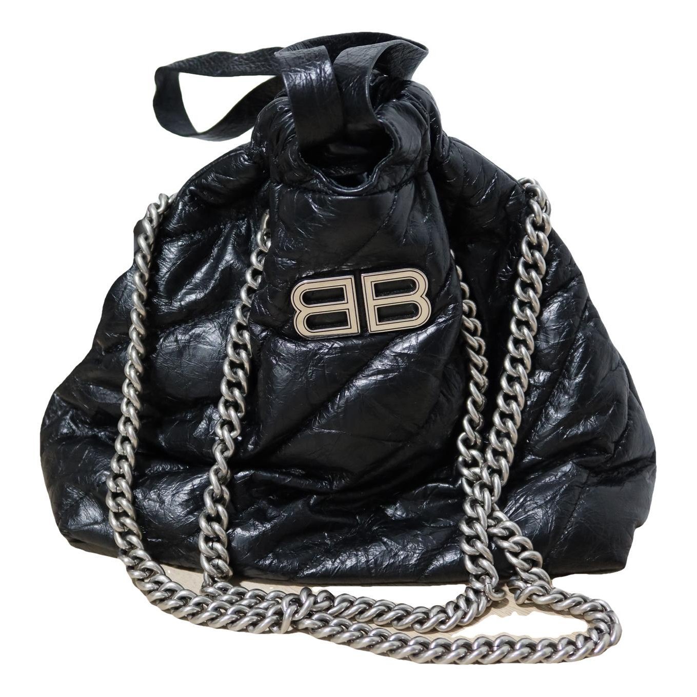 Crush leather handbag