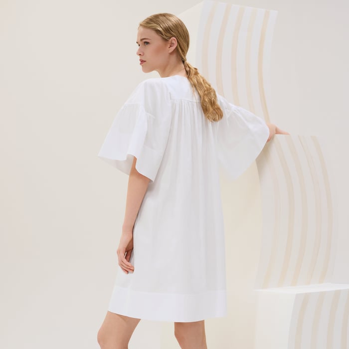 Blanc "Mosaique" Short Boho Dress