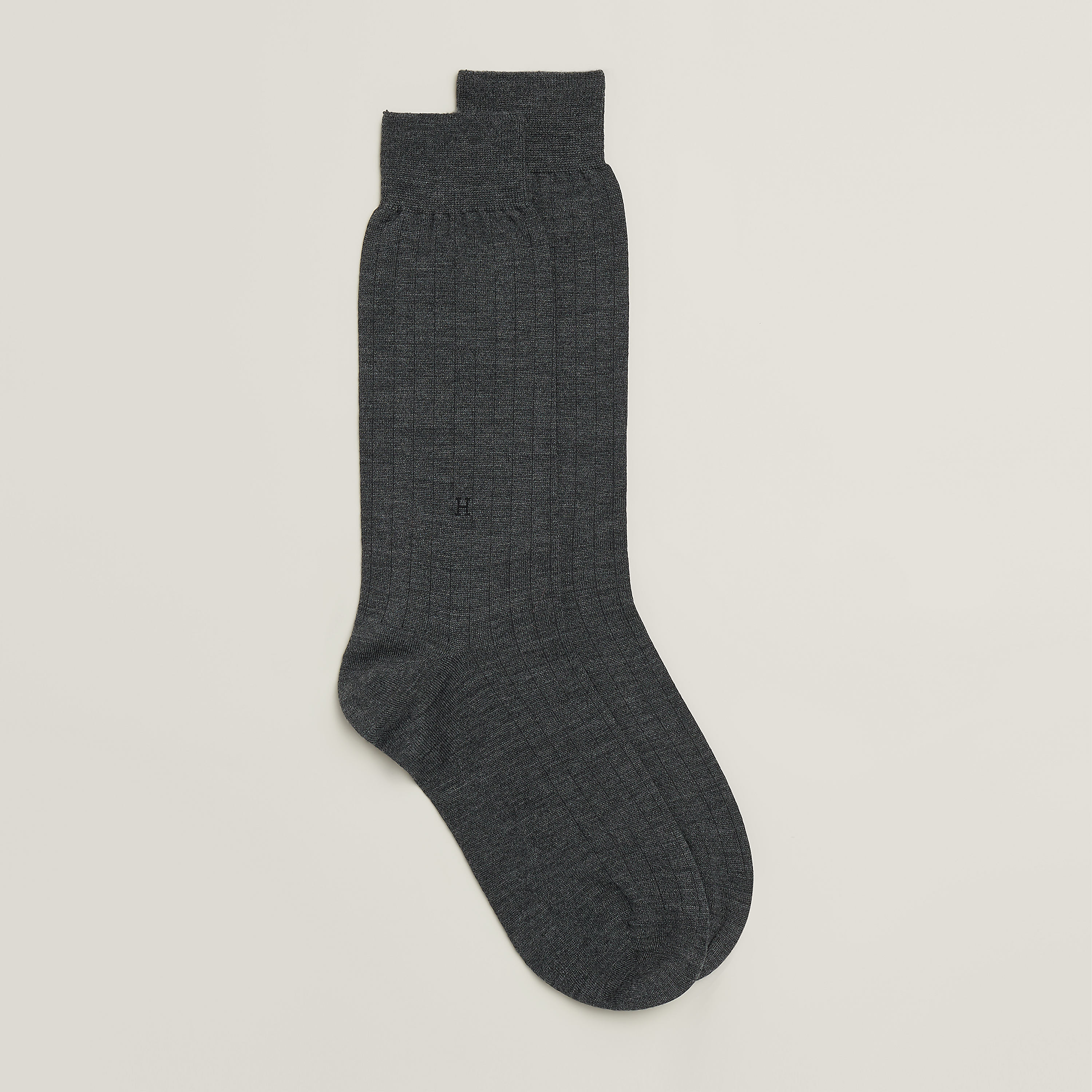 "H" embroidery socks