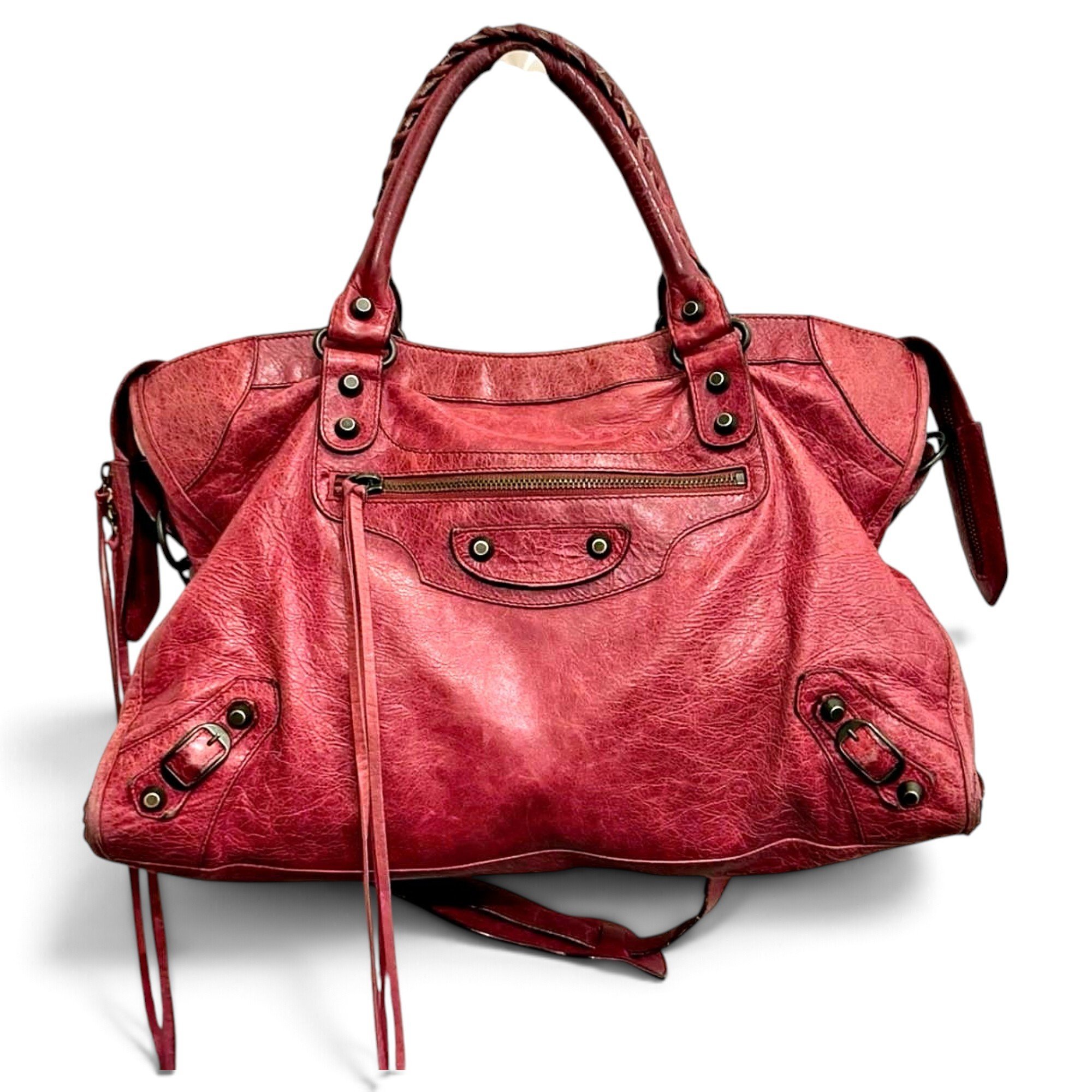 City leather handbag