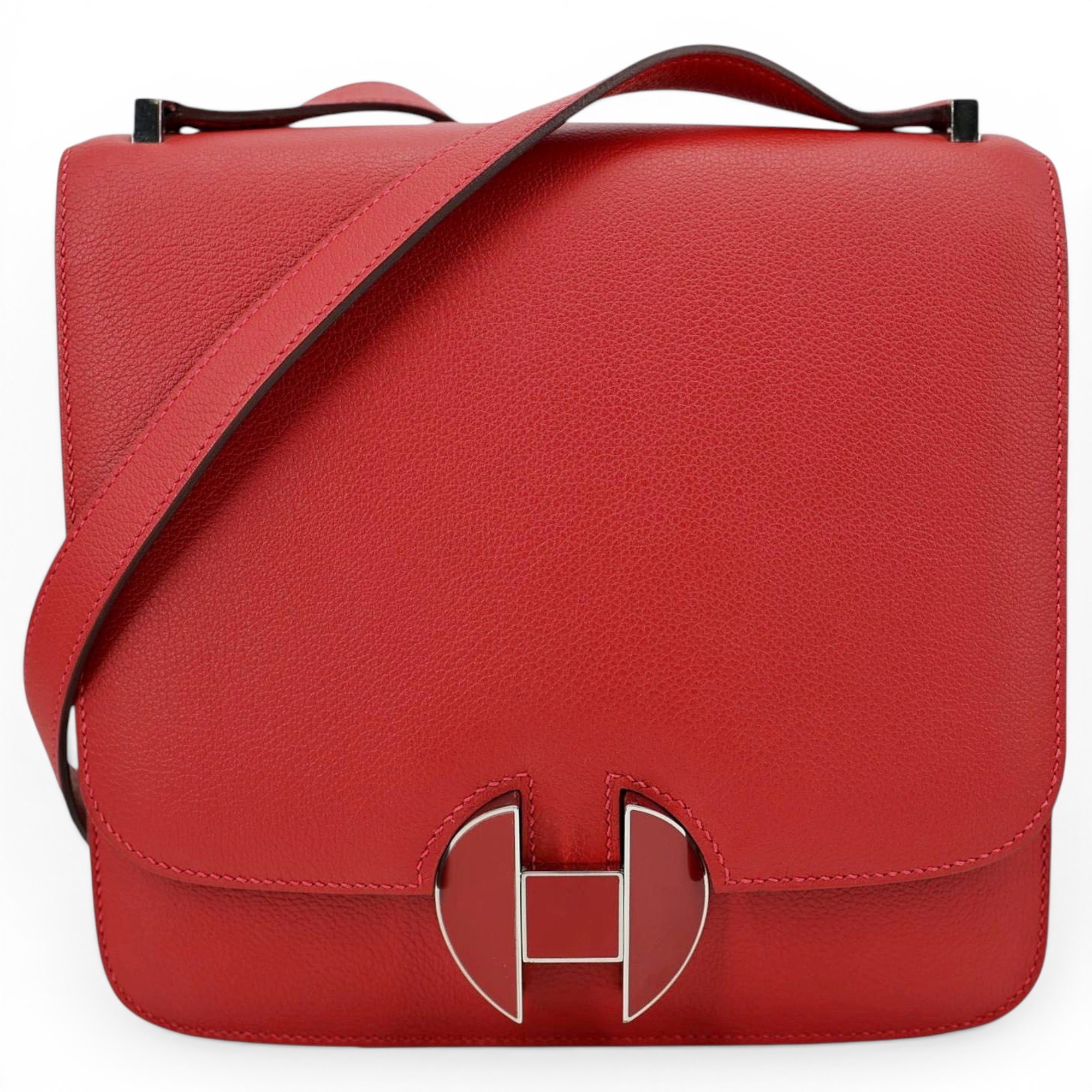 Hermes 2002 20 Handbag Rouge De Coeur Evercolor Leather 2002