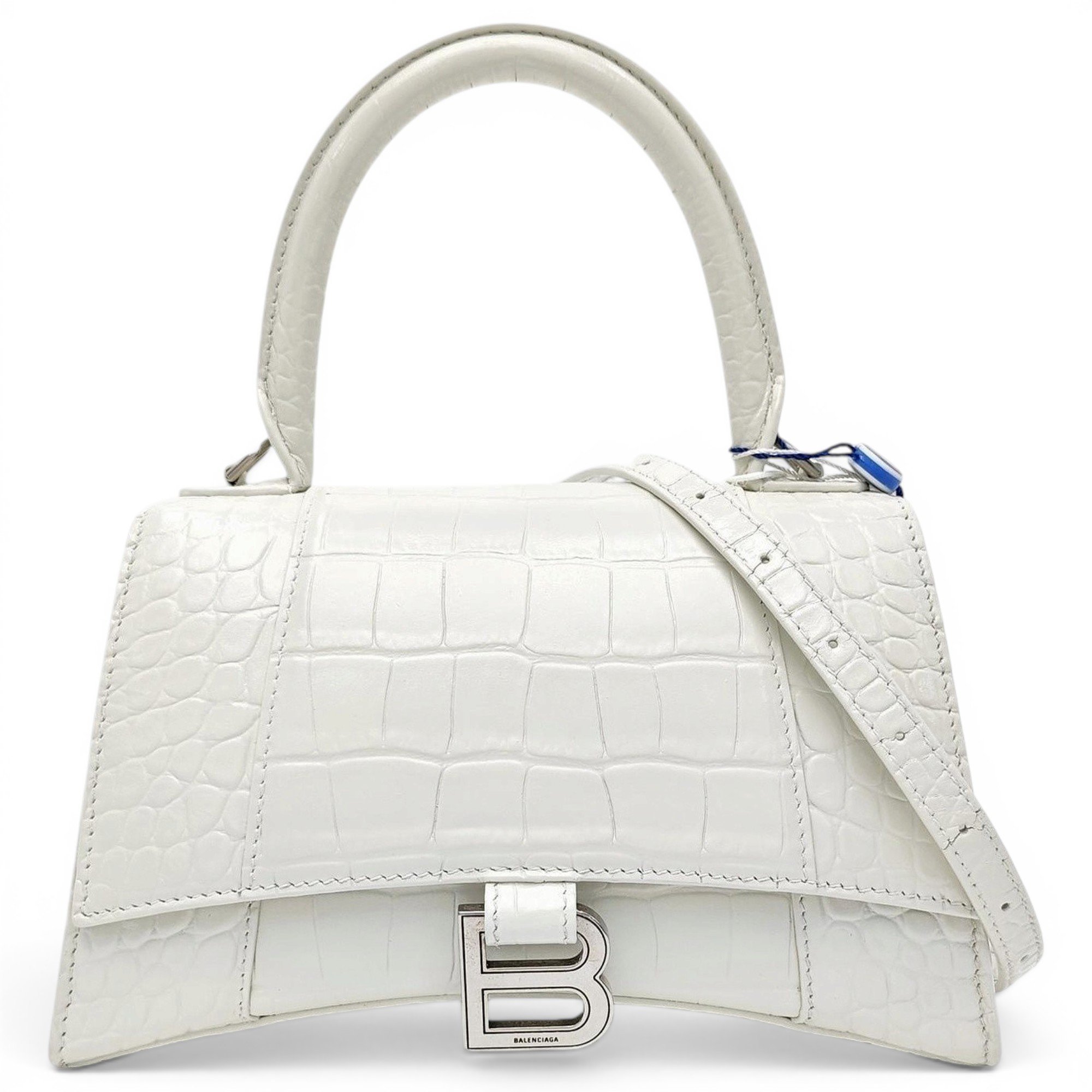 Hourglass leather handbag