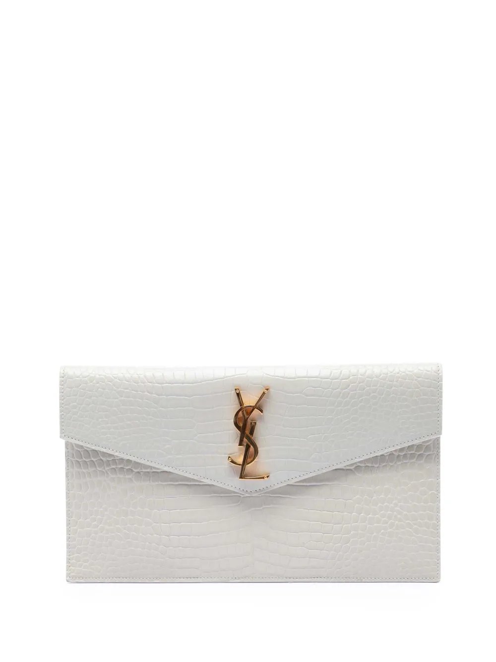 2021 Croc Embossed Leather Uptown Pouch clutch bag