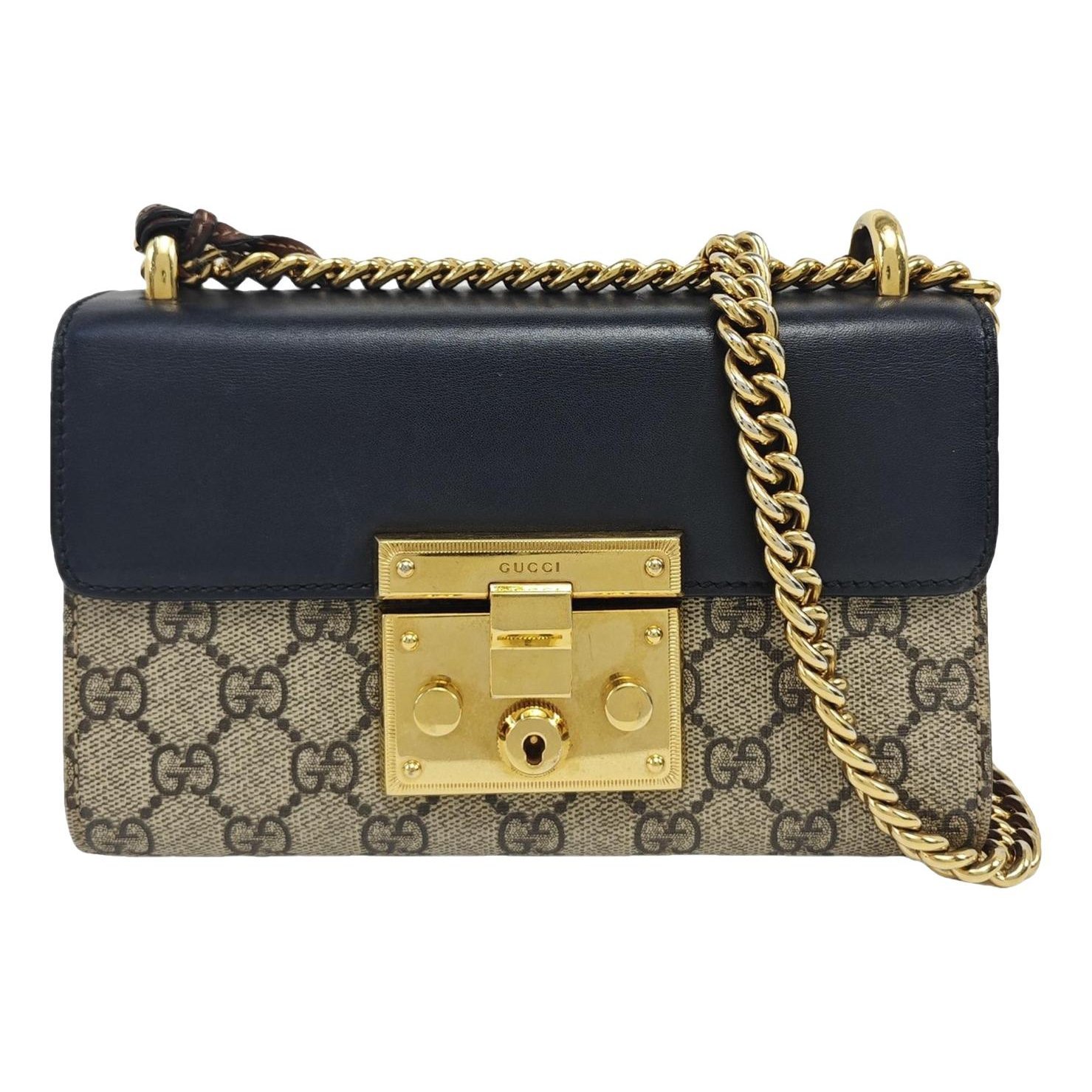 Padlock leather handbag