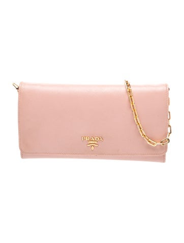 Saffiano Leather Wallet on Chain