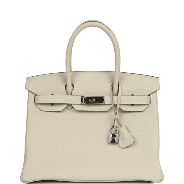 Hermes Pre-owned Hermes Birkin 30 Craie Togo Palladium Hardware