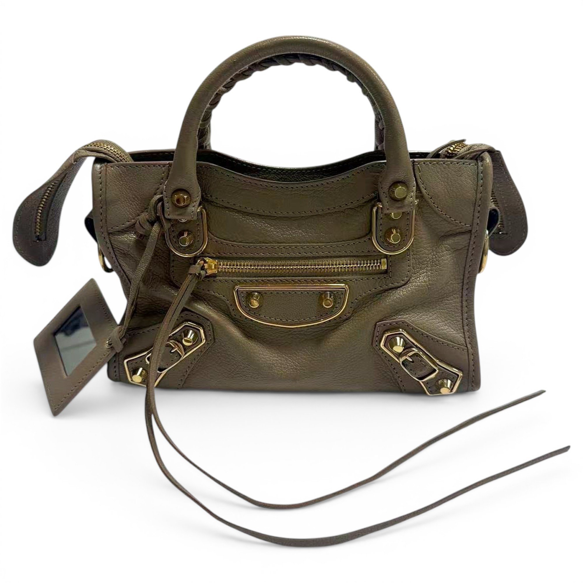 City leather handbag