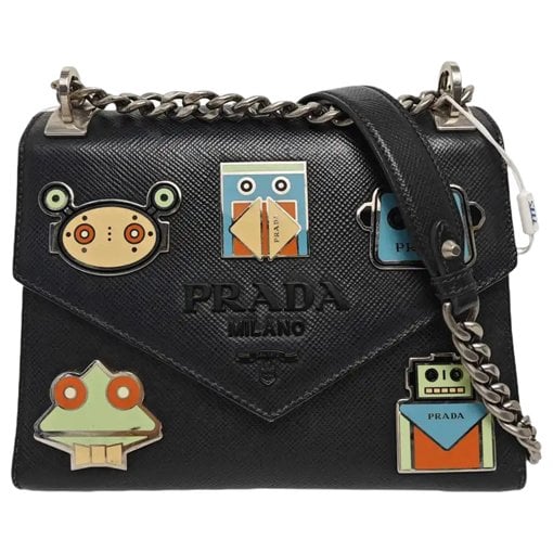 Monochrome leather crossbody bag