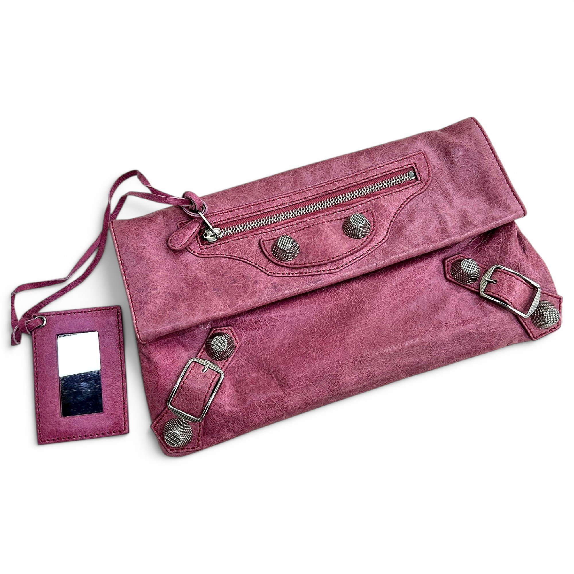 Envelop leather clutch bag