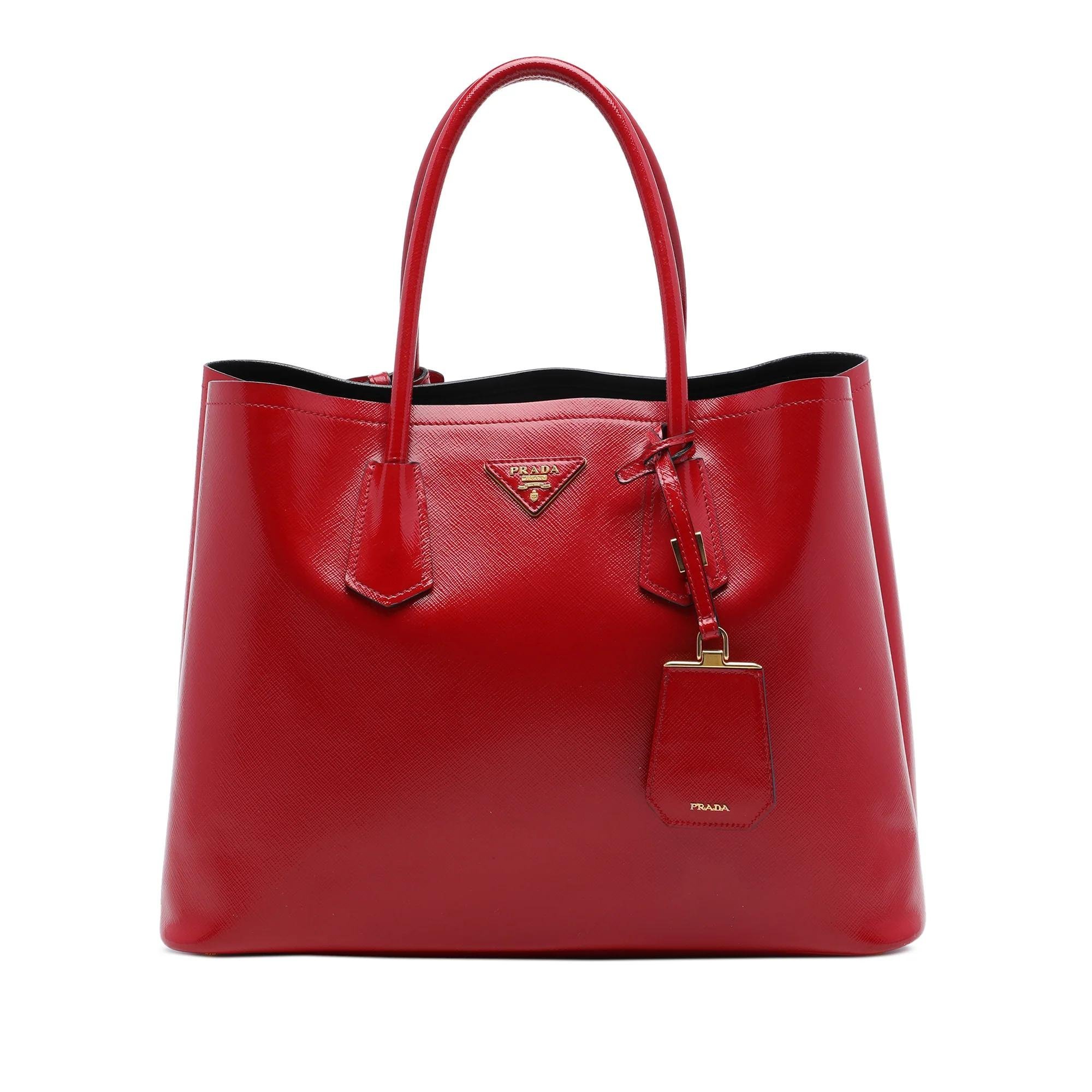 Double leather handbag