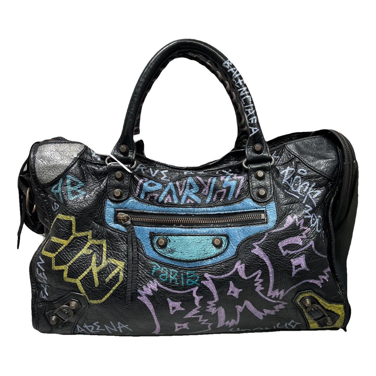 City leather handbag