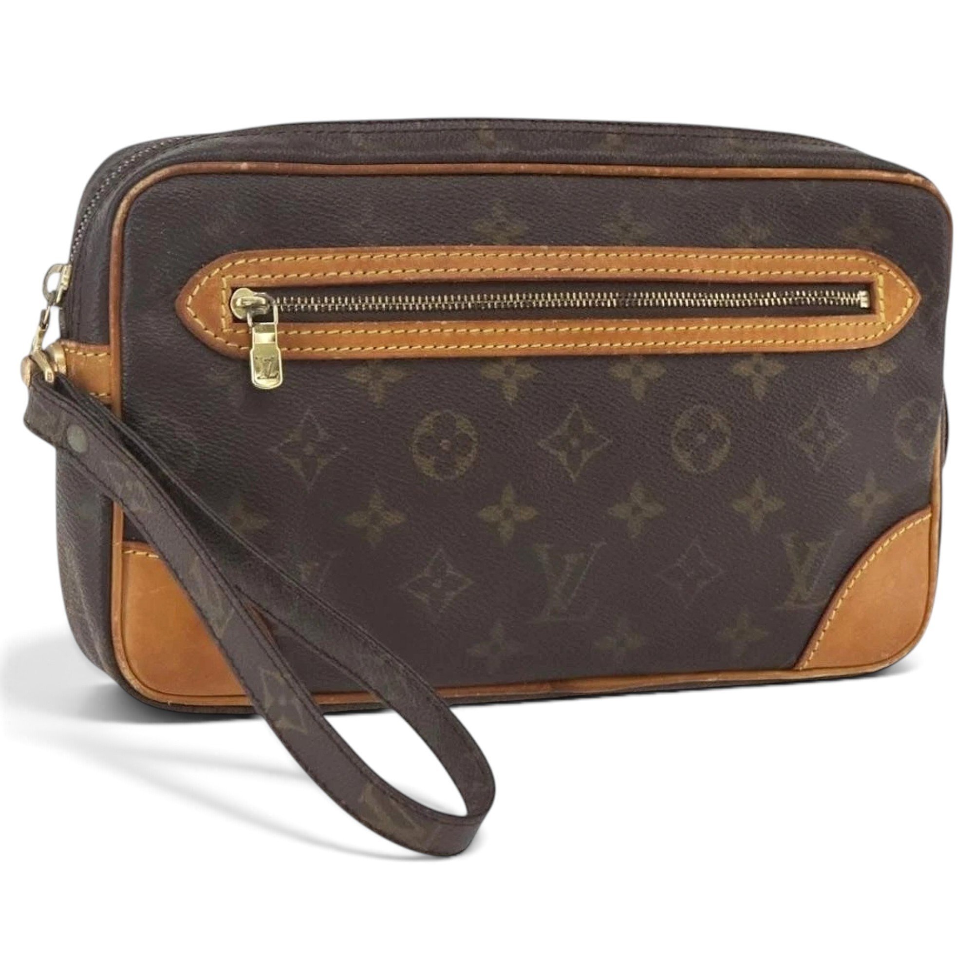 Leather clutch bag