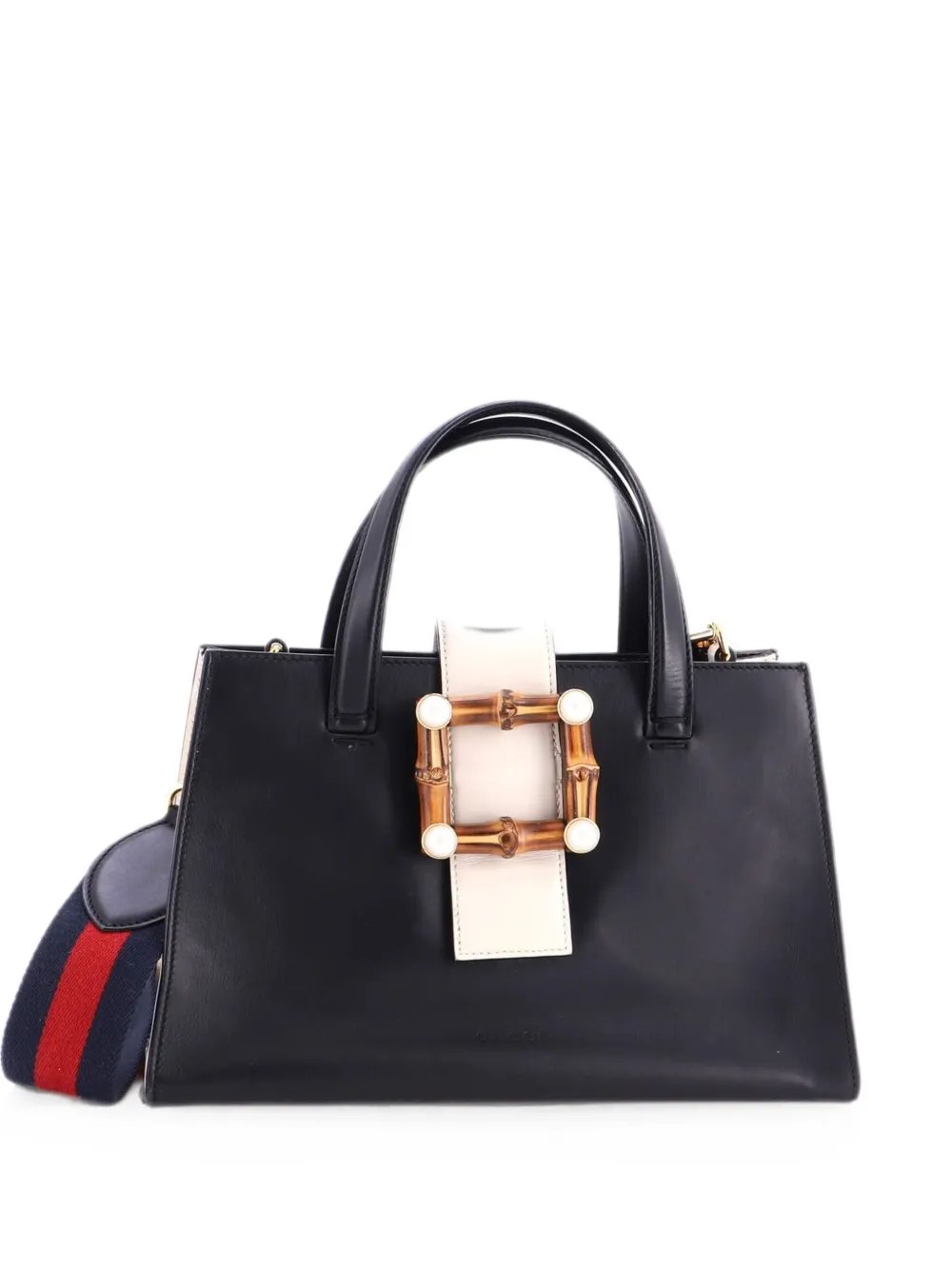 Bamboo Buckle Tote Leather Small satchel