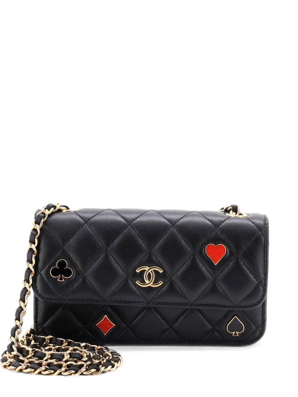 Coco Casino Flap Phone Holder with Chain Quilted Lambskin crossbody bag