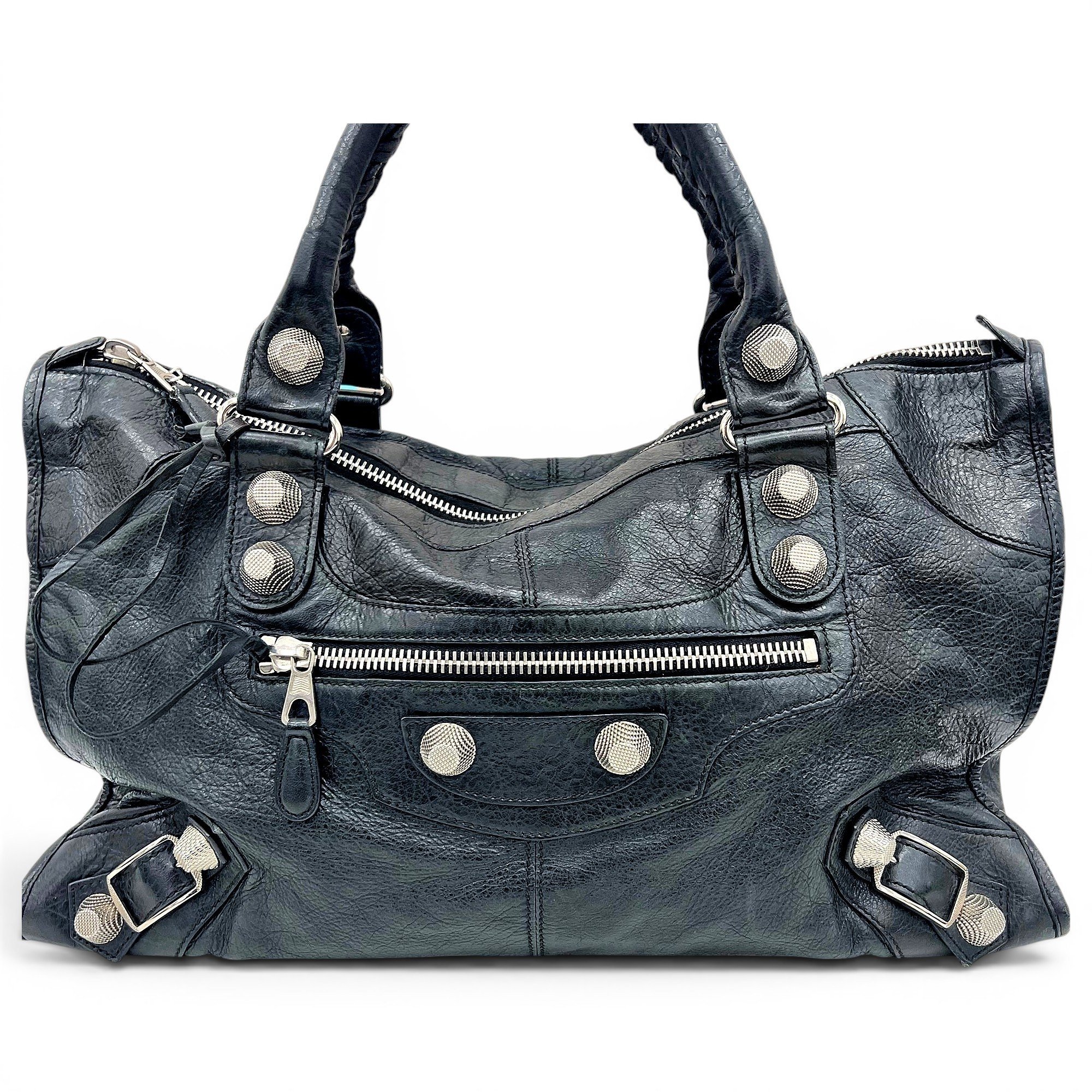 City leather handbag